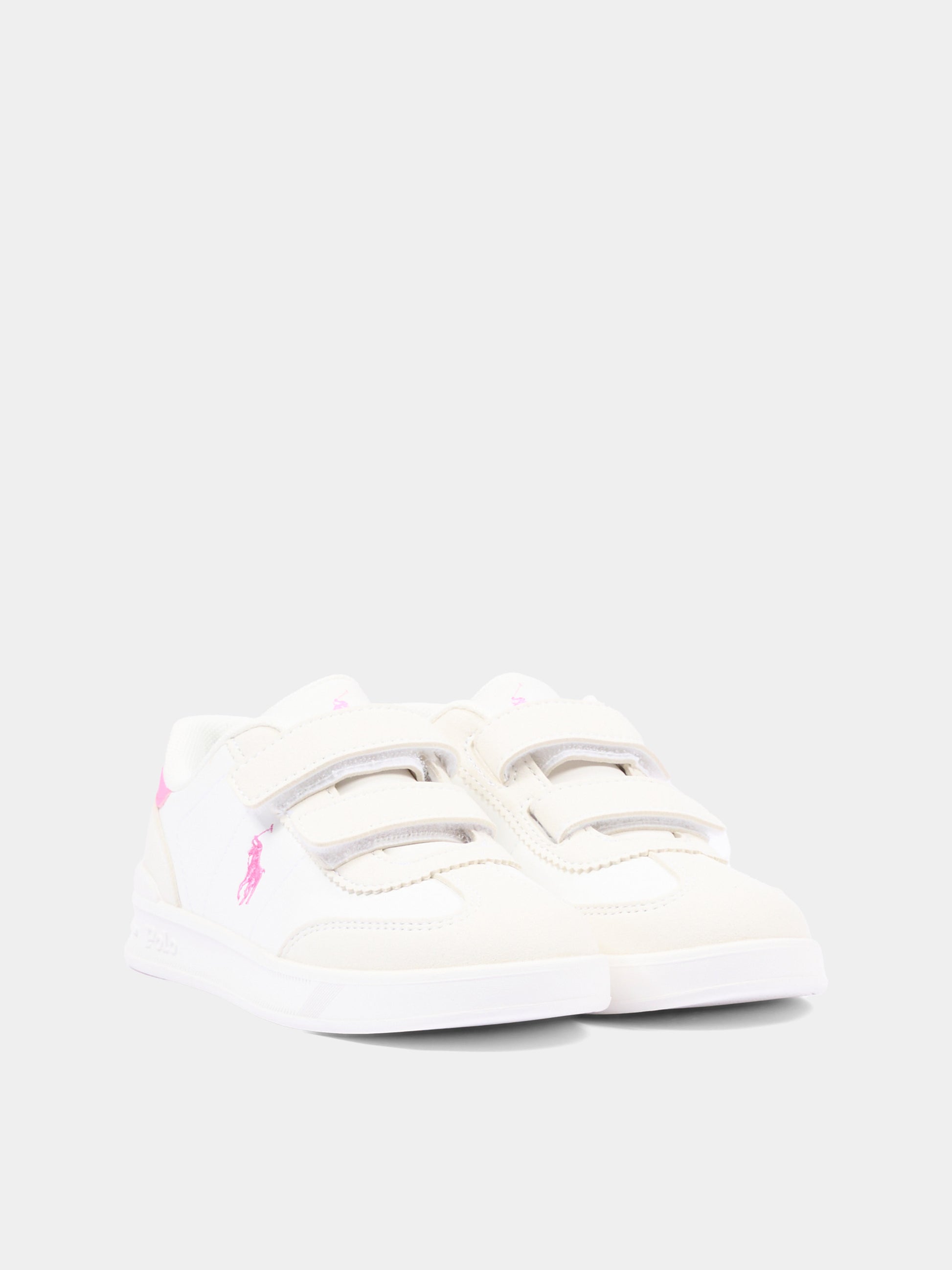 Sneakers bianche per bambina con Polo Pony,Ralph Lauren Kids,RL04997101
