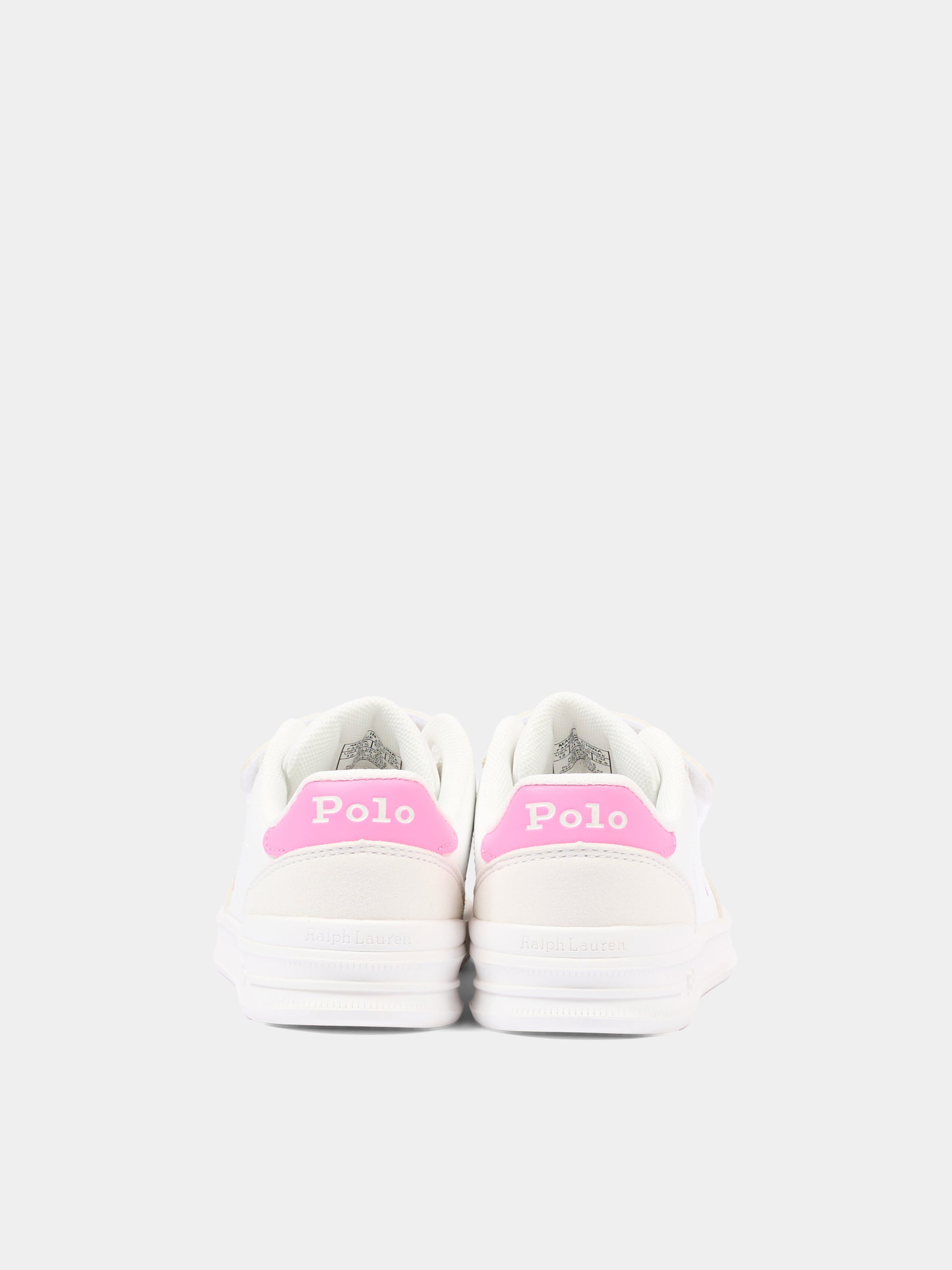 Sneakers bianche per bambina con Polo Pony,Ralph Lauren Kids,RL04997101