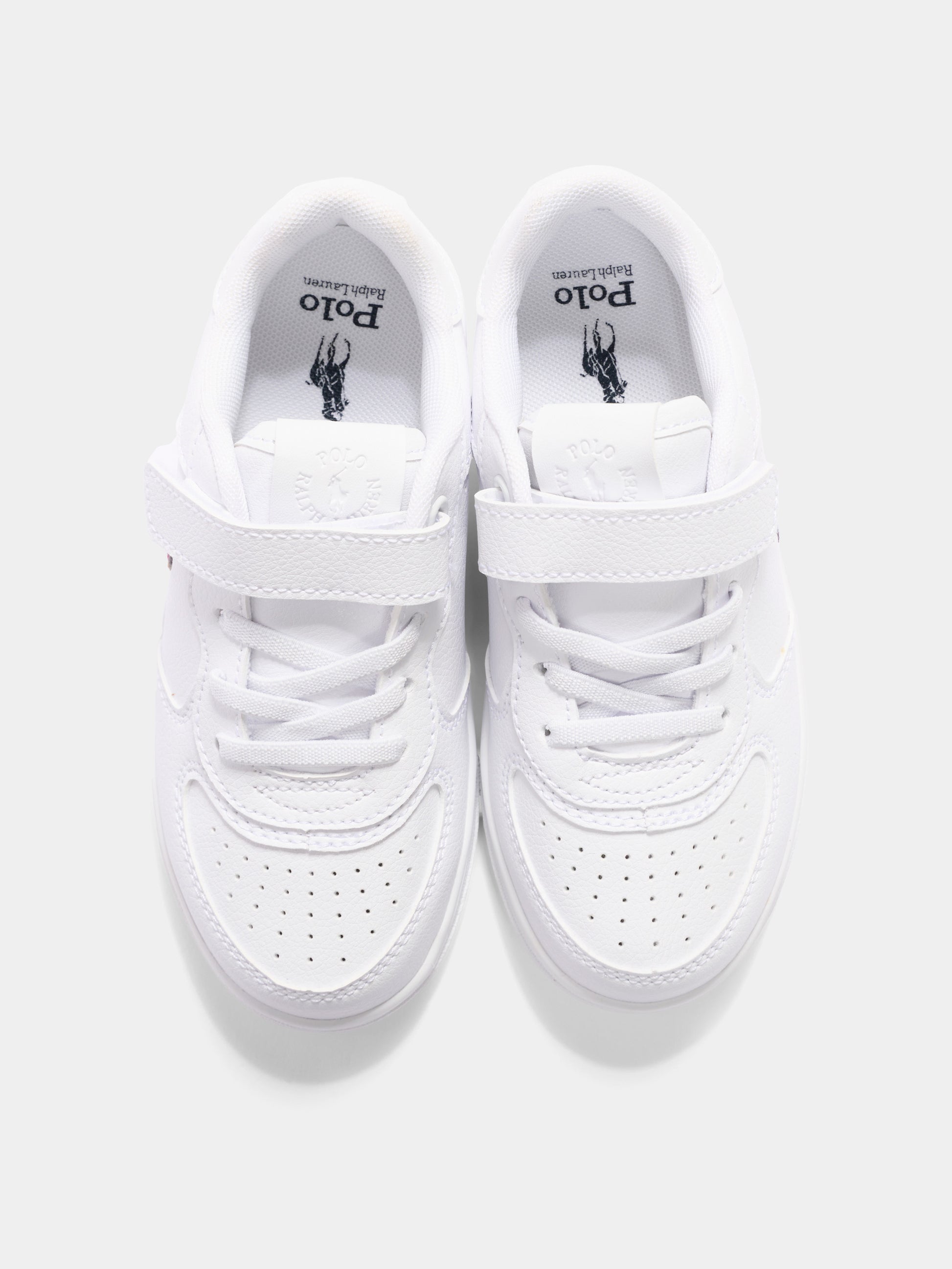 Sneakers bianche per bambini con Polo Bear,Ralph Lauren Kids,RL05011101