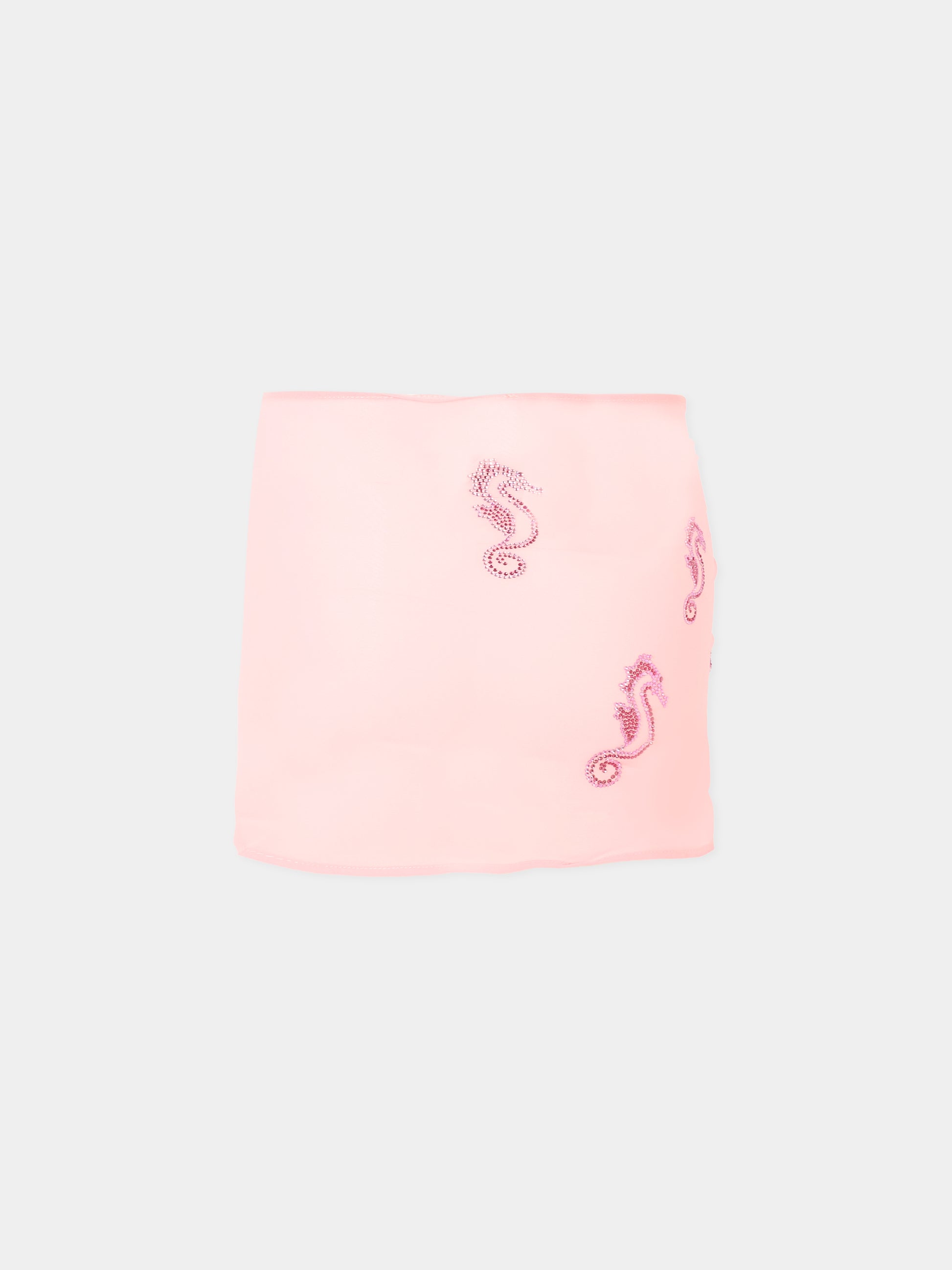 Copricostume rosa per bambina xon cavallucci marini,Mc2 Saint Barth,SER0003 04827H