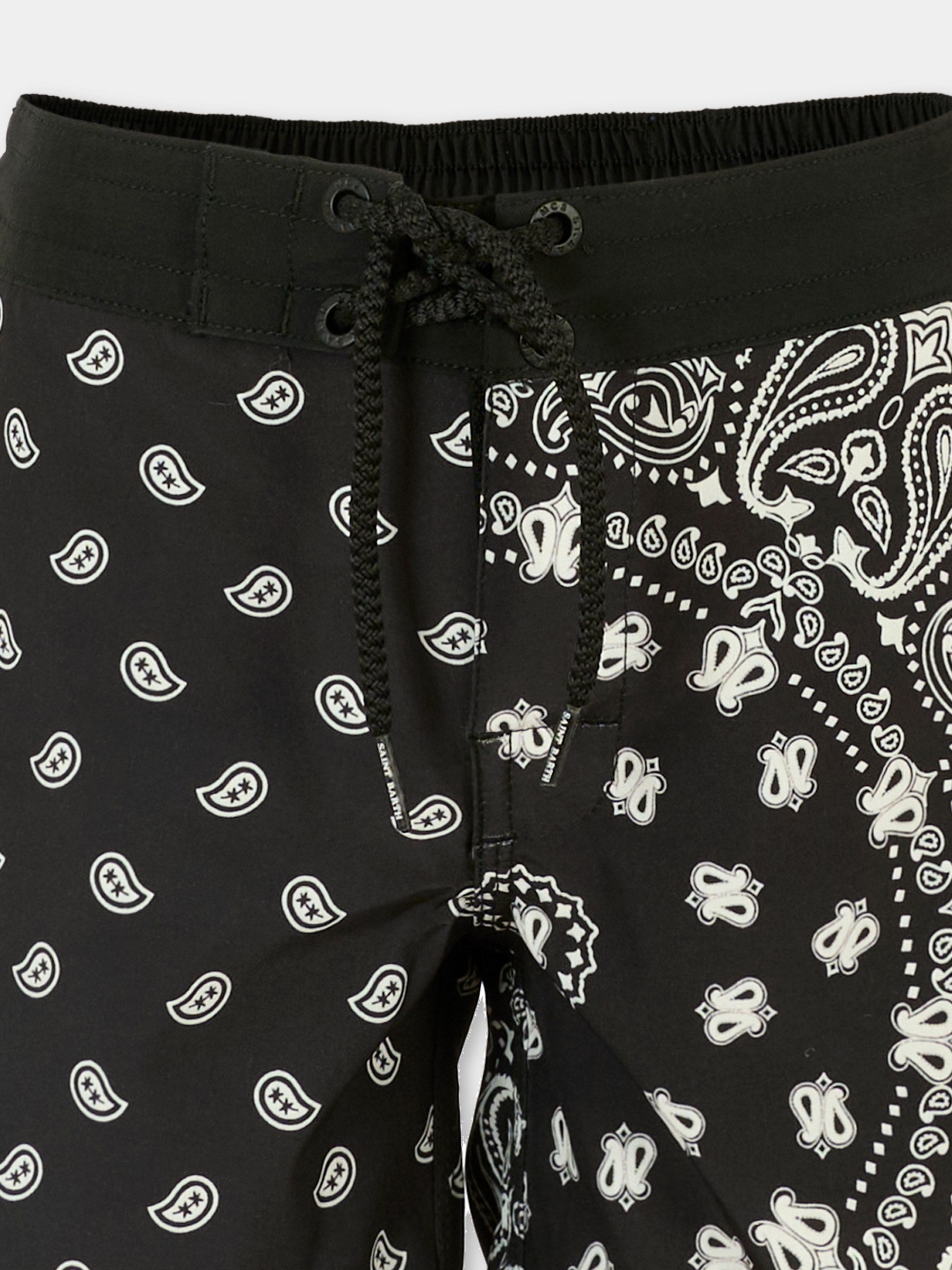 Boxer mare nero per bambino con stampa bandana,Mc2 Saint Barth,COM0003 01701H