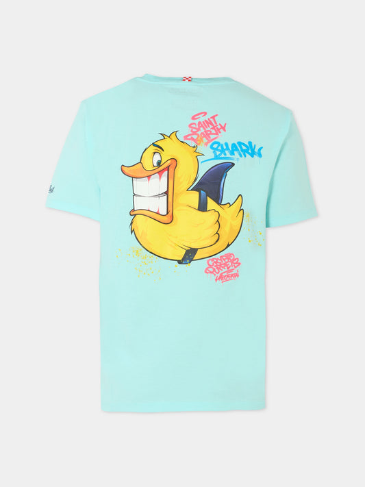 T-shirt celeste per neonato con stampa papera Crypto Puppets,Mc2 Saint Barth,POT0002 06130D