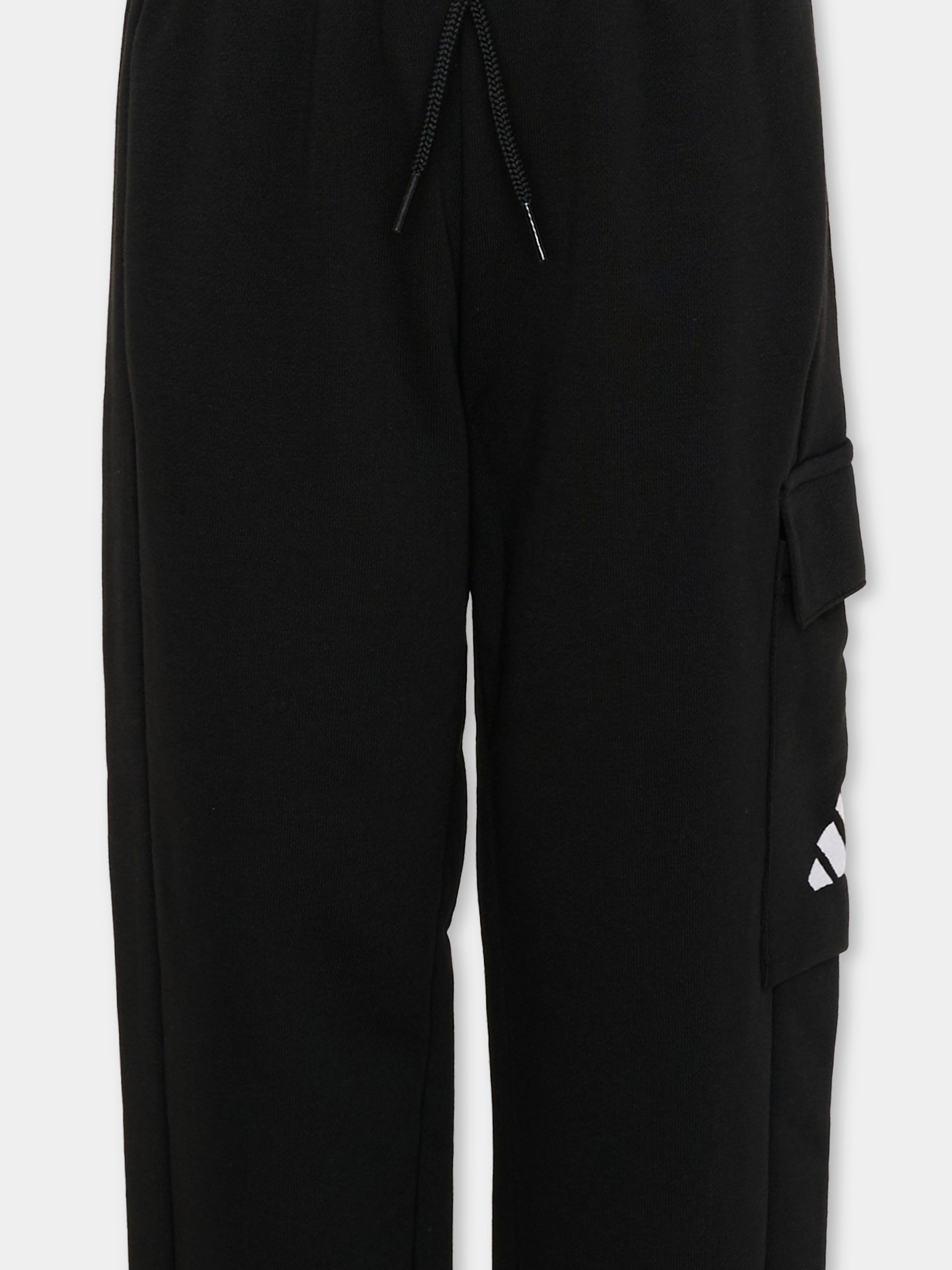 Pantaloni sportivi neri per bambini con logo,Adidas,JC9754