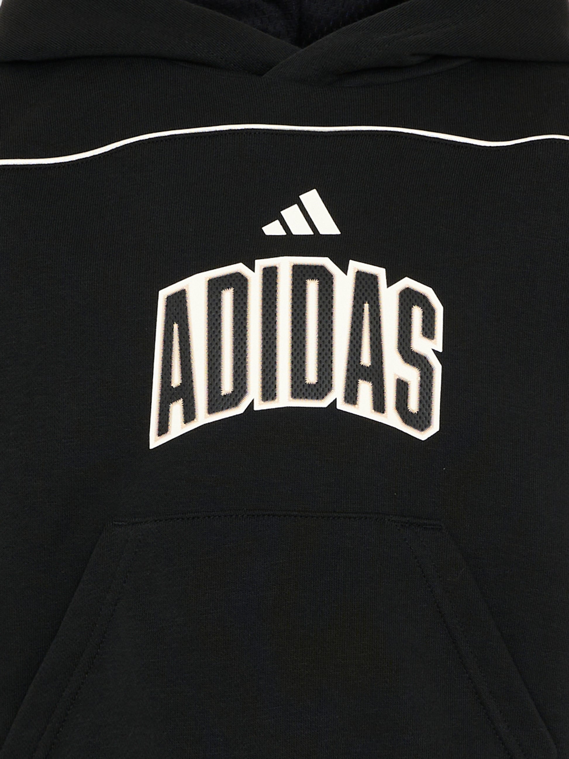 Felpa nera per bambina con logo,Adidas,KC4645