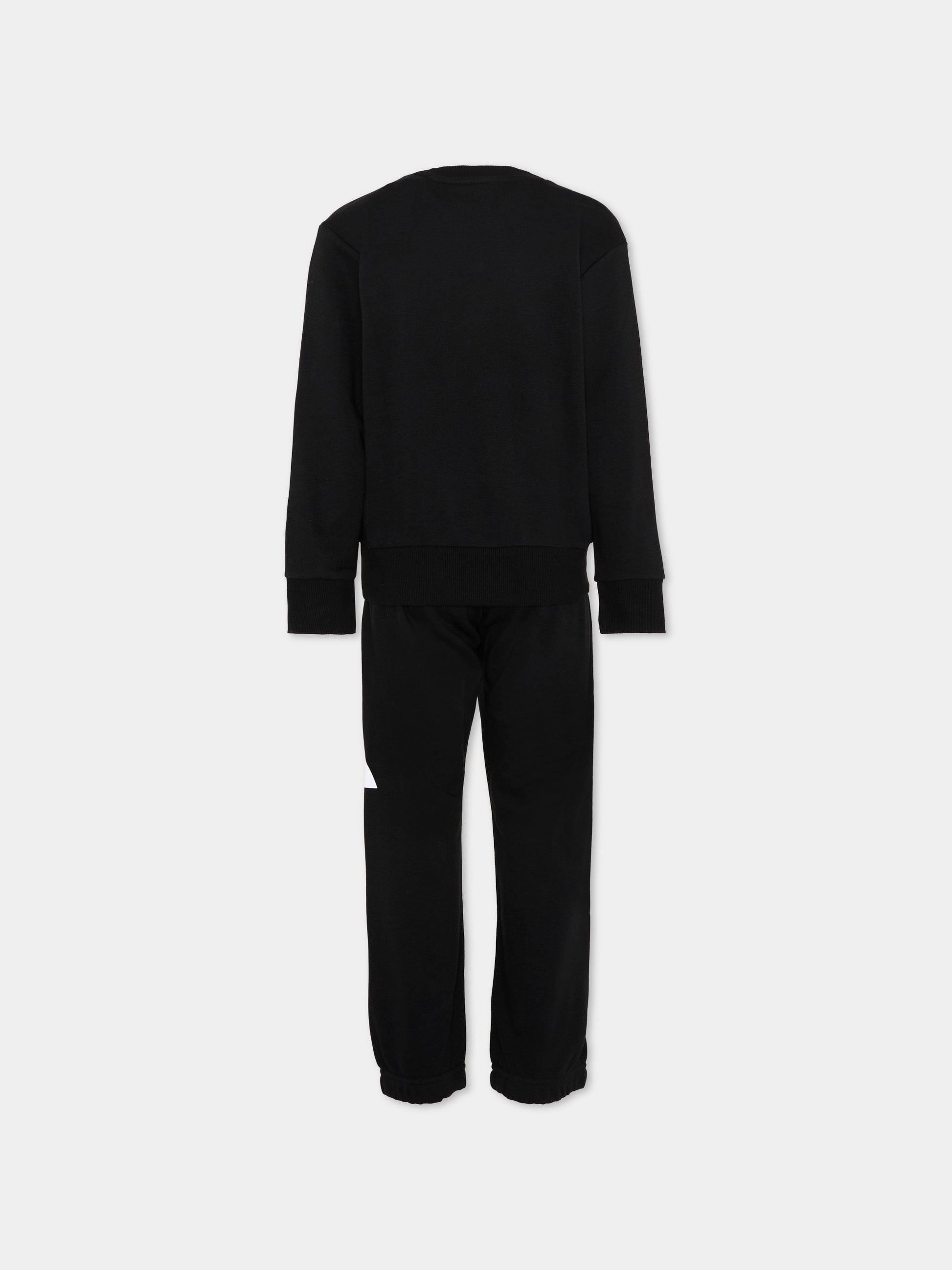 Completo sportivo nero per bambini con logo,Adidas,KE1227