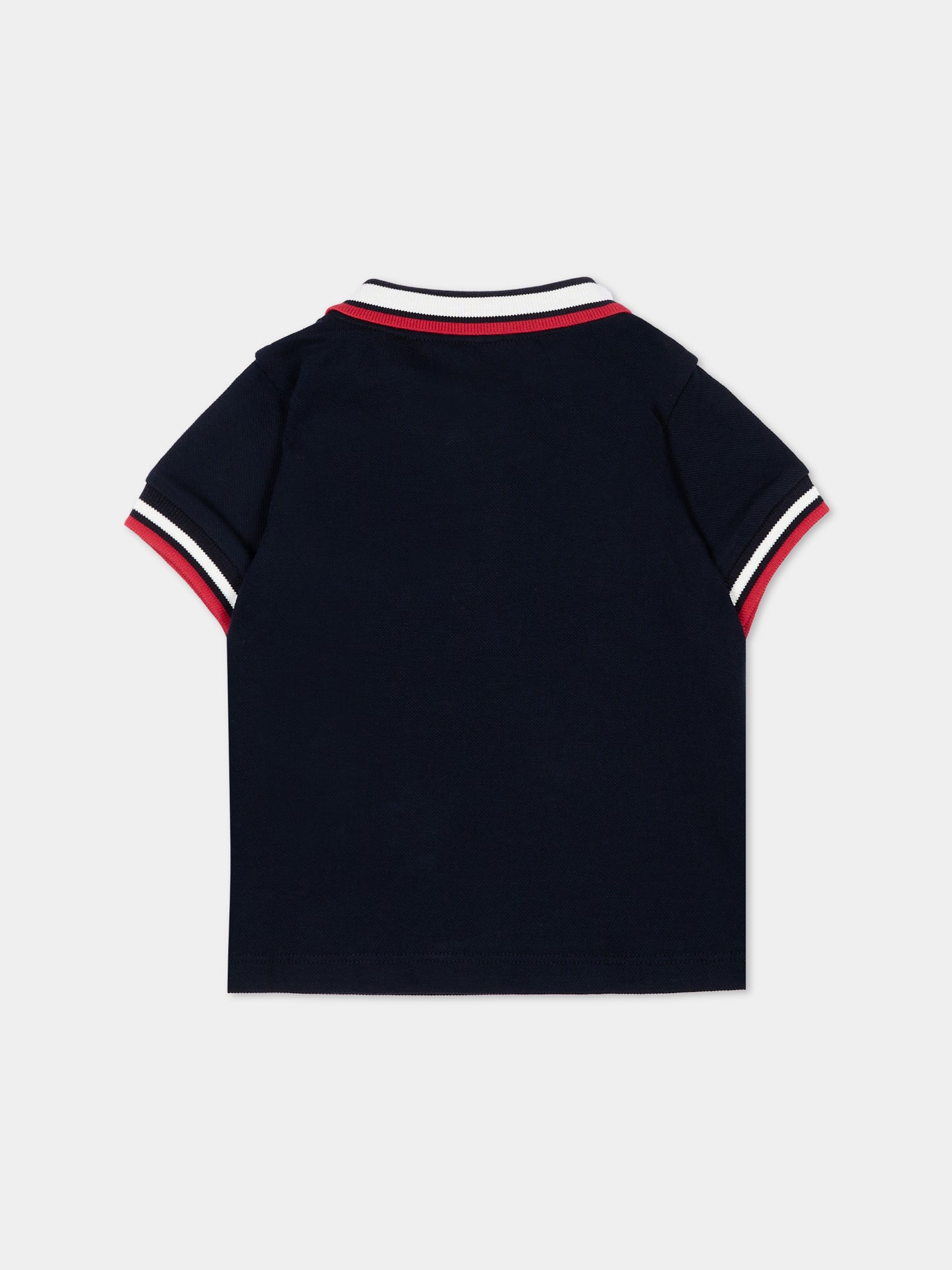 Polo blu per neonati con logo,Moncler Kids,L1951 8A00002 8496F 778