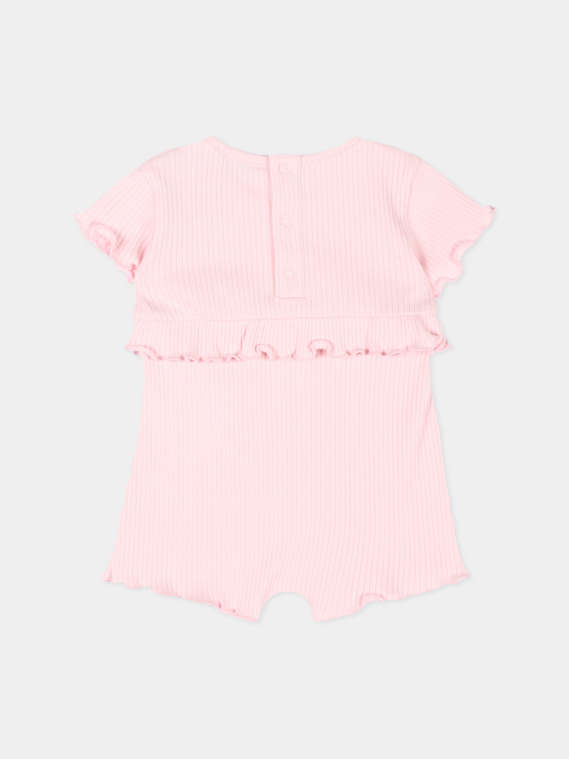 Pagliaccetto rosa per neonata con logo,Moncler Kids,L1951 8L00005 89B0C 505