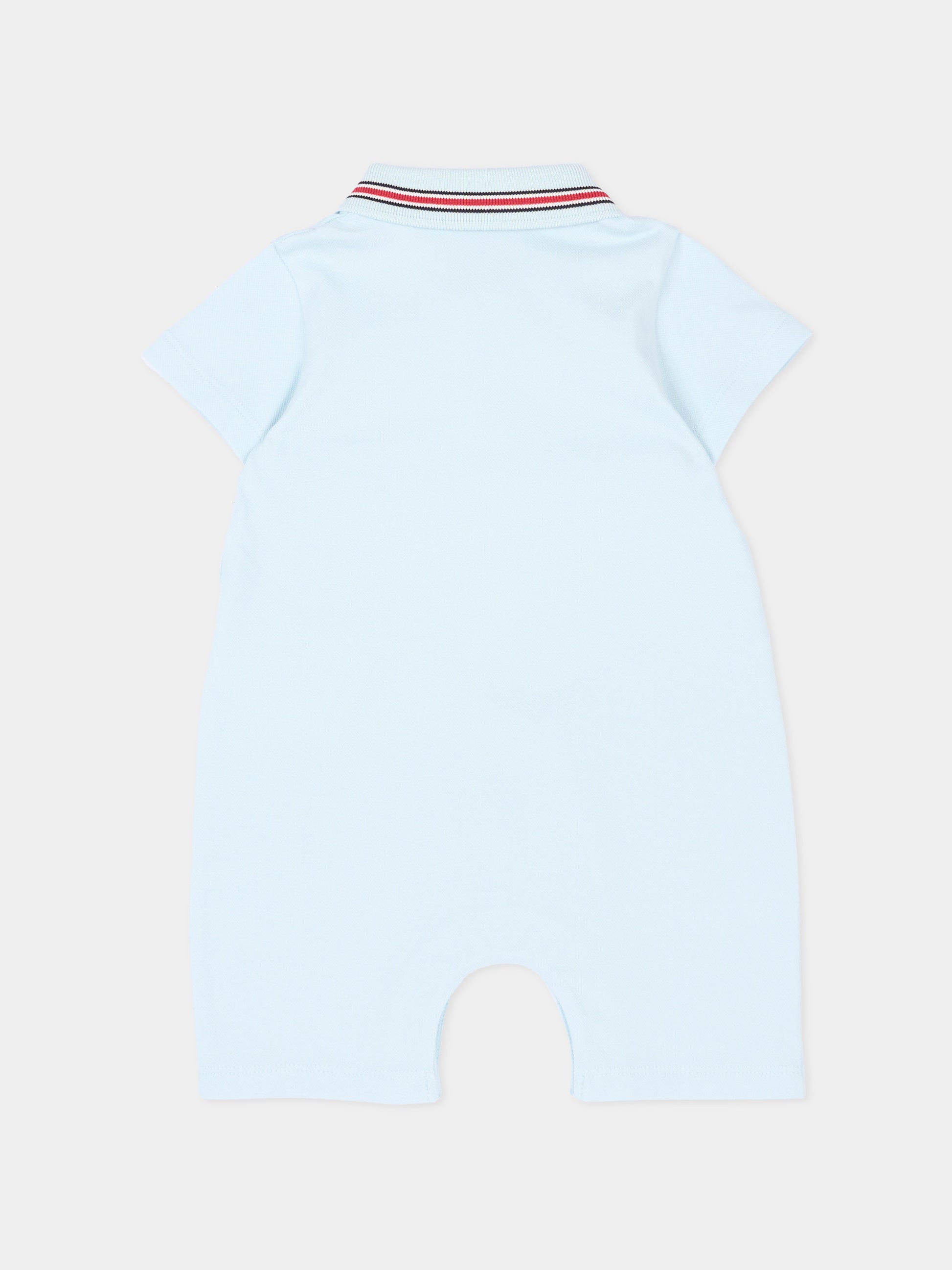 Pagliaccetto celeste per neonato con logo,Moncler Kids,L1951 8L00006 8496F 711