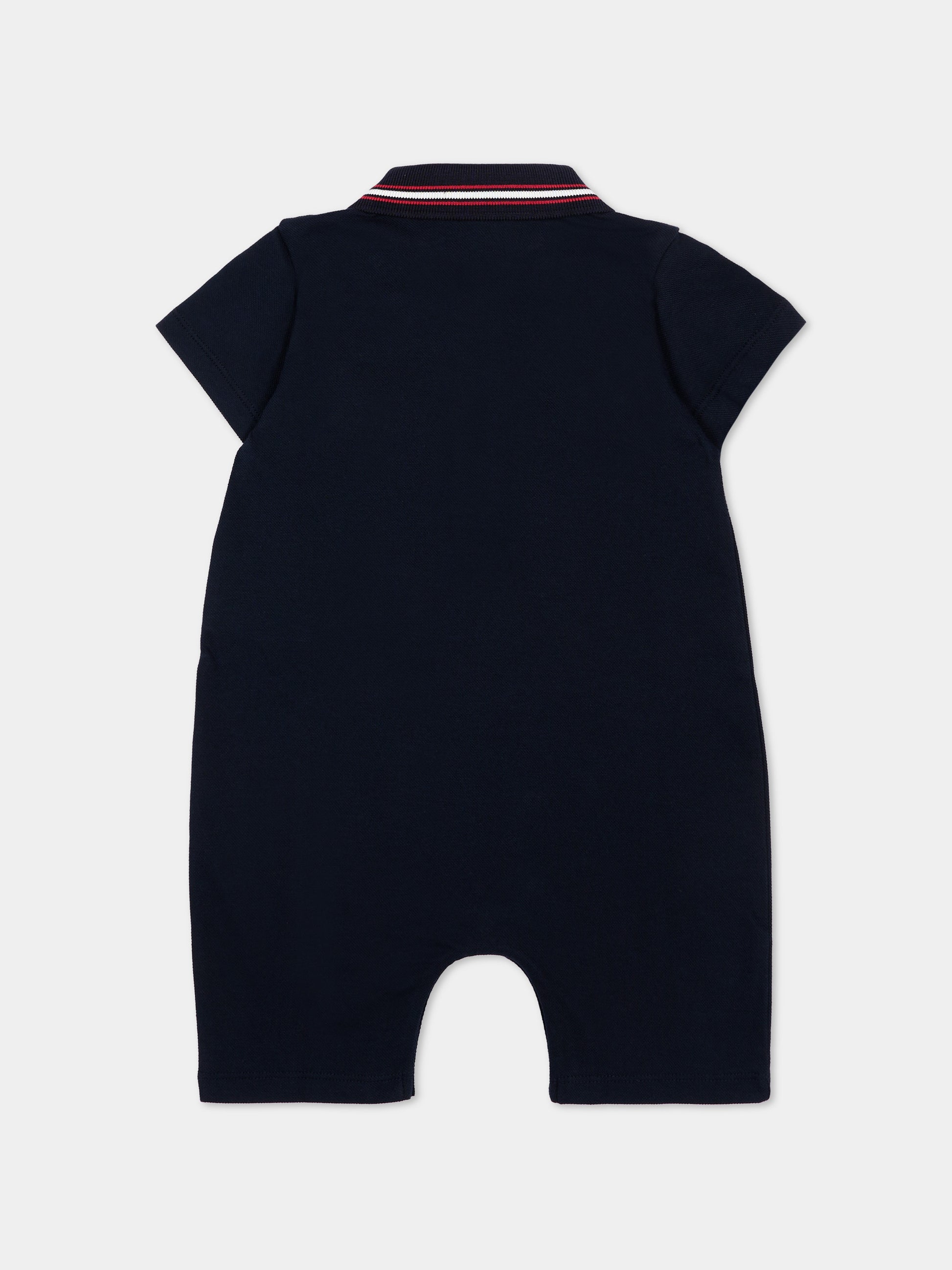 Pagliaccetto blu per neonati con logo,Moncler Kids,L1951 8L00006 8496F 778