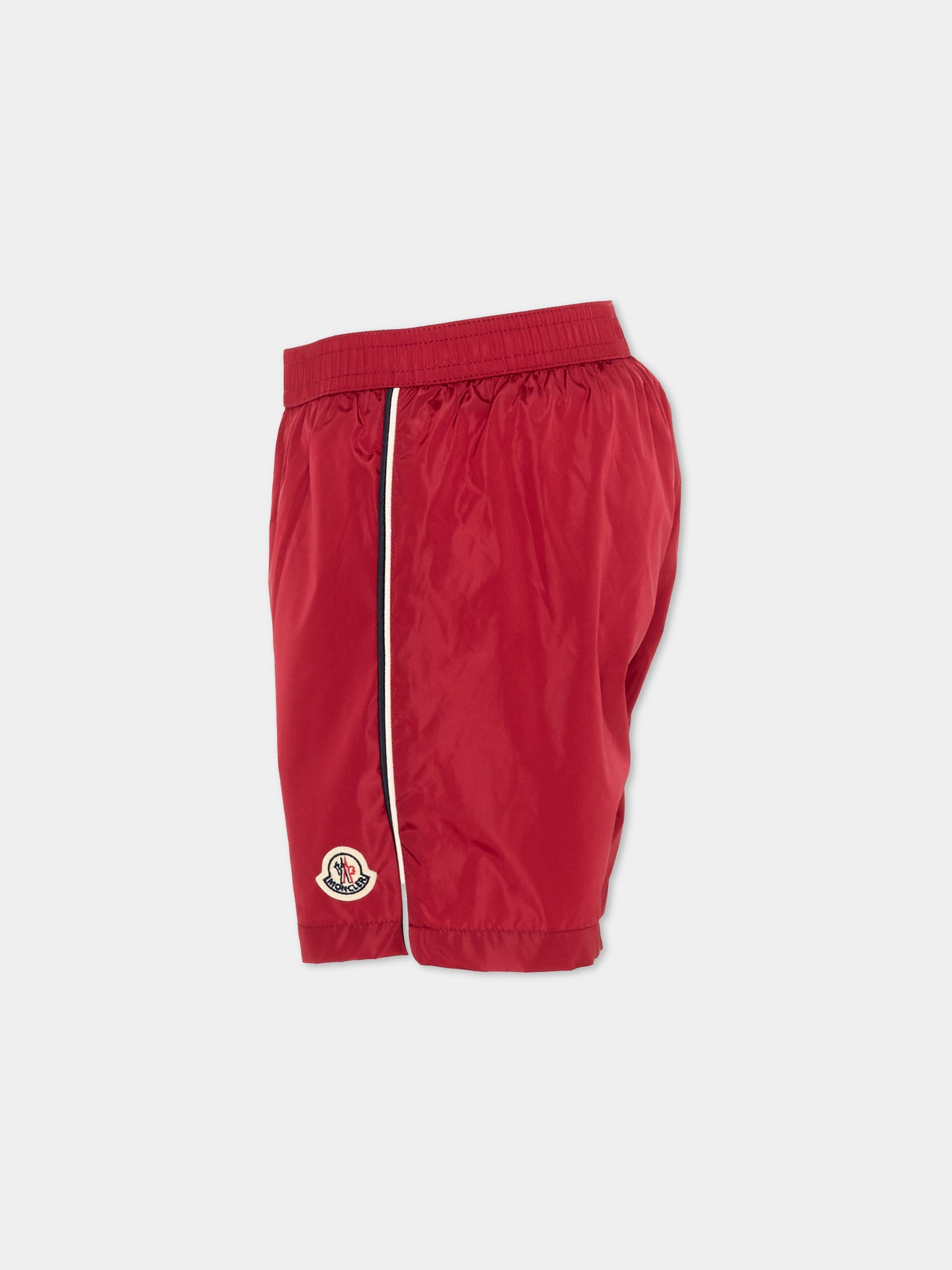 Boxer mare rosso per bambino con logo,Moncler Kids,L1954 2C00005 53326 439