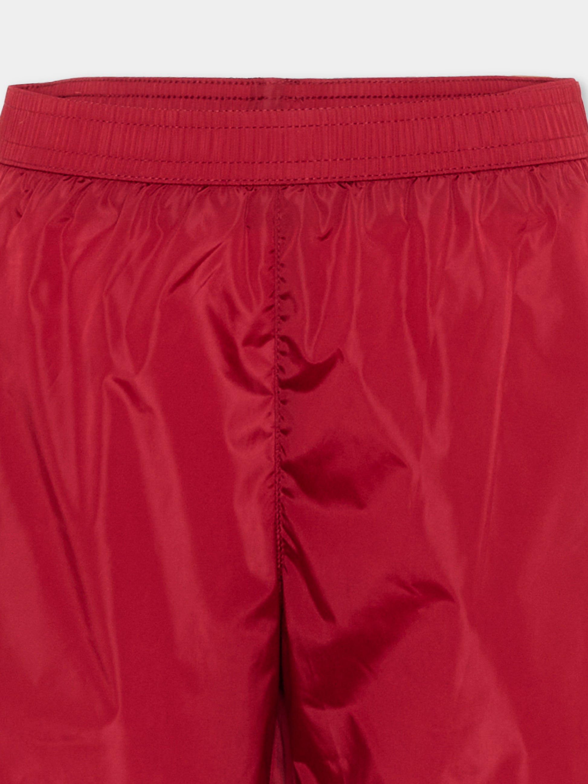 Boxer mare rosso per bambino con logo,Moncler Kids,L1954 2C00005 53326 439