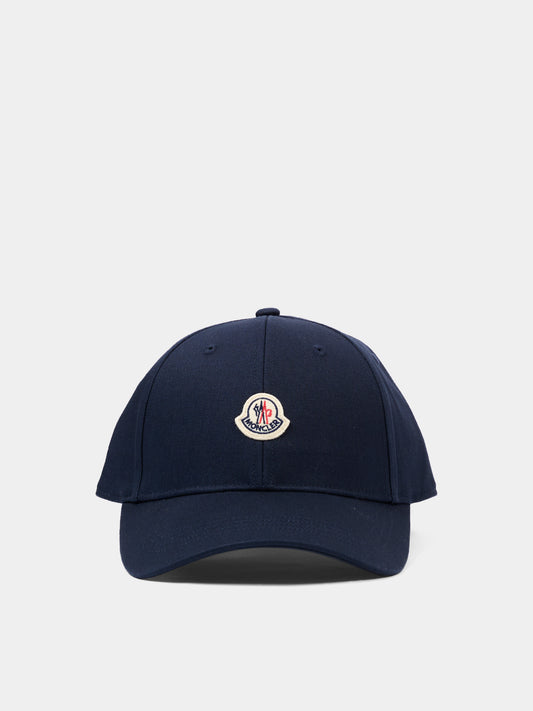 Cappello blu per bambini con logo,Moncler Kids,L1954 3B00017 04863 742