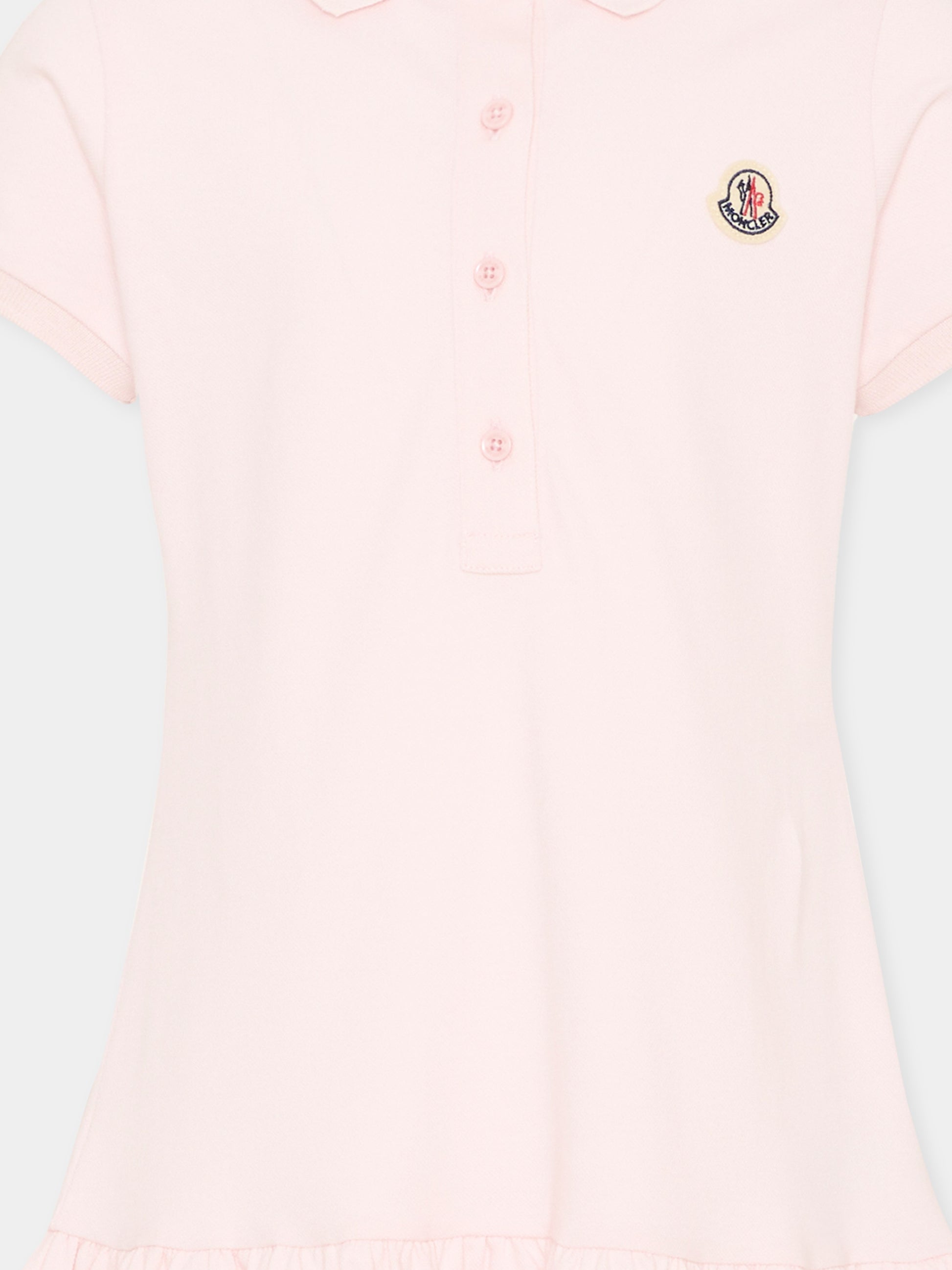 Vestito rosa polo per bambina con logo,Moncler Kids,L1954 8I00014 8496F 503