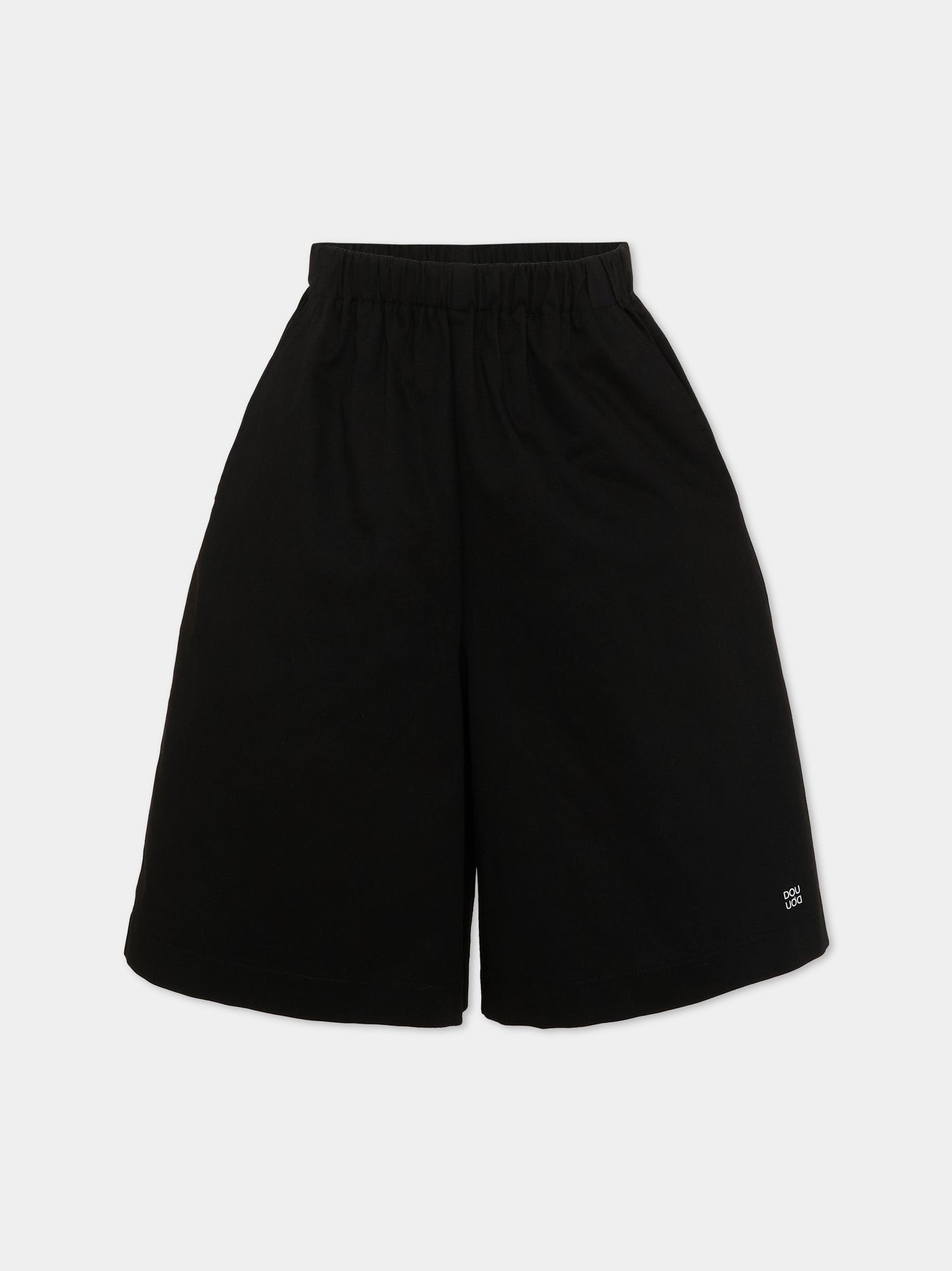 Shorts neri per bambina con logo,Douuod Kids,DY6P19-G0197 930