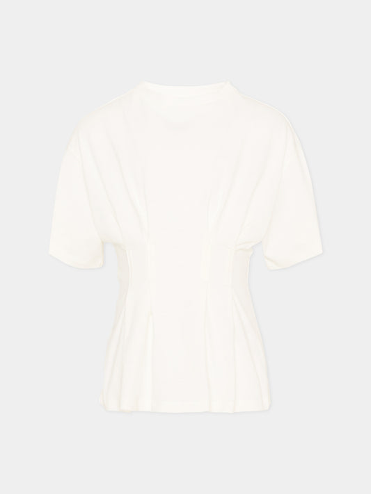 T-Shirt avorio per bambina stile corsetto,Douuod Kids,DY8A21-Z3708 101