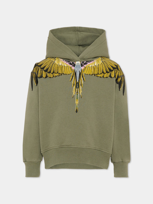 Felpa verde per bambino con ali,County Of Milan Kids,S6CMJBHS022 082