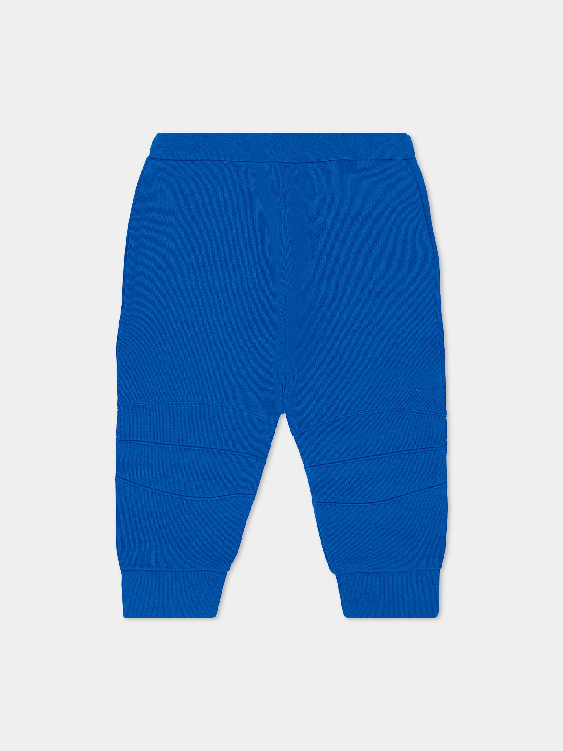 Pantaloni azzurri per neonato con logo,Balmain Kids,6R6540 Z0001 612BC