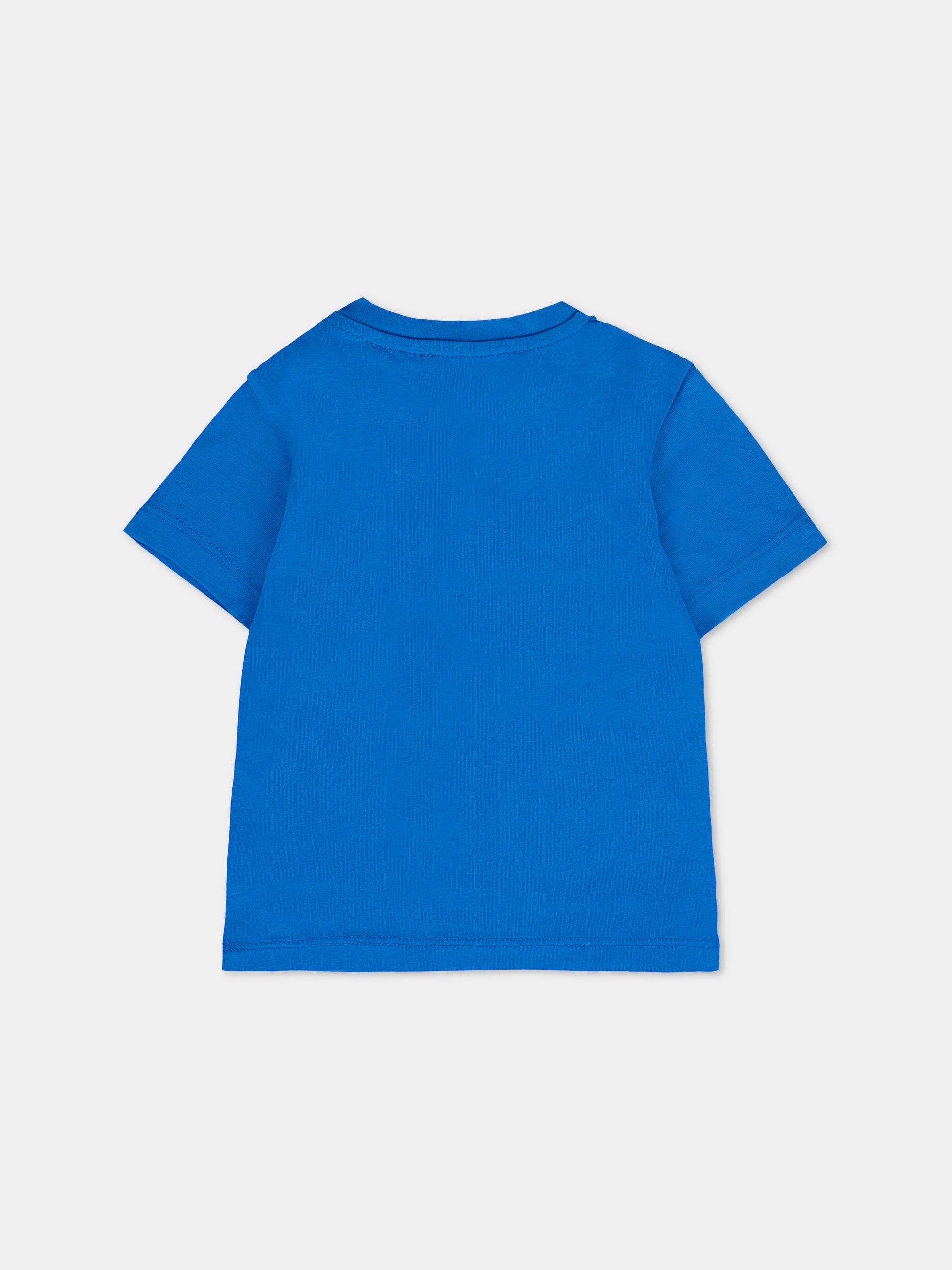T-shirt blu per neonato con logo multicolor,Balmain Kids,6R8561 Z0057 612