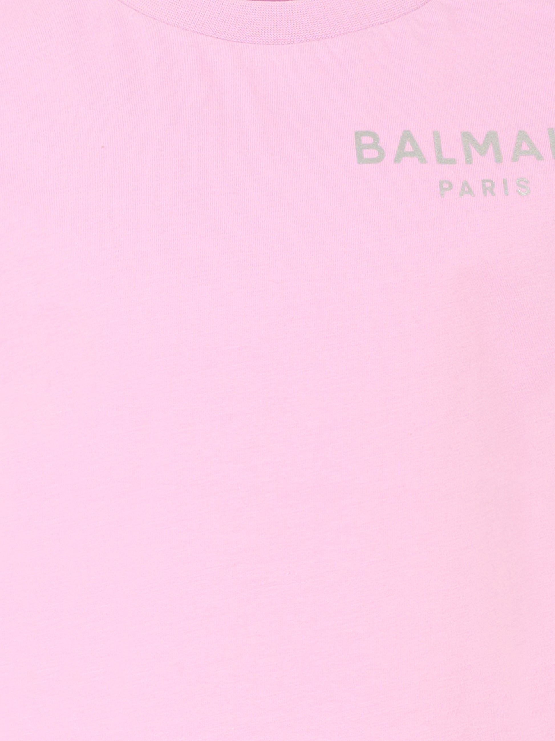 T-shirt lilla per bambina con logo argentato,Balmain Kids,BT8A11 Z0057 519