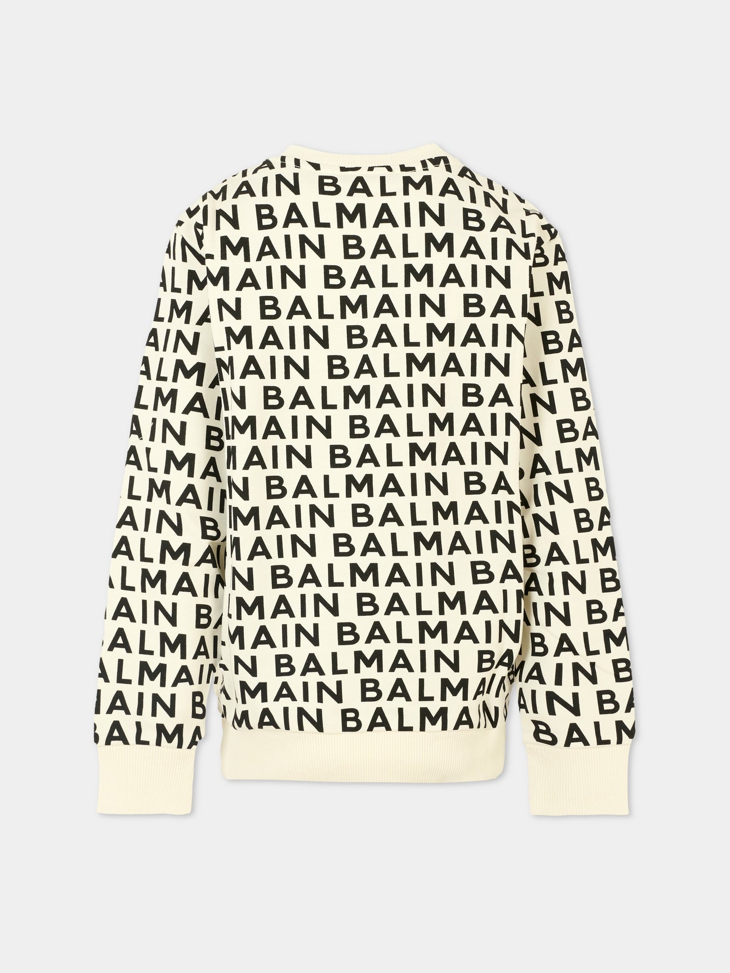 Felpa avorio per bambini con logo,Balmain Kids,BT4Q50 Z1558 102NE