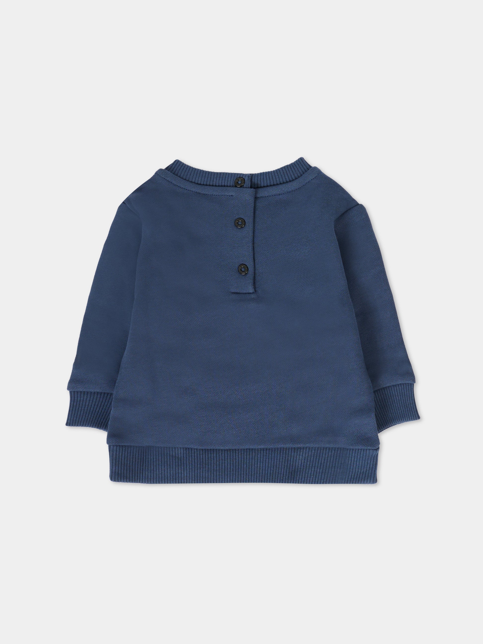 Felpa blu per neonato con logo argentato,Balmain Kids,BT4610 Z0081 649AG