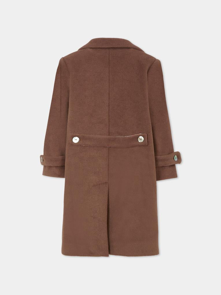 Cappotto marrone per bambina,Caffe' D'orzo,ZT2A10 E0127 320