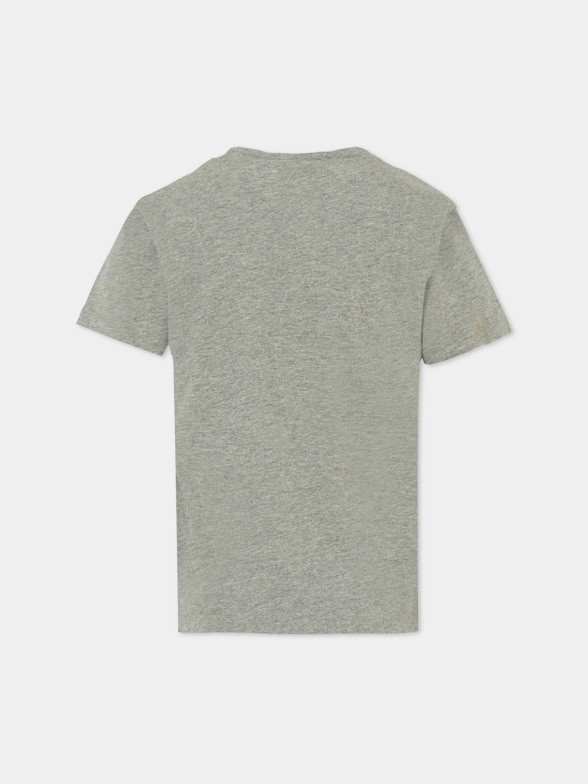 T-shirt grigia per bambina con logo,Douuod Kids,2R8O81 Z0762 918