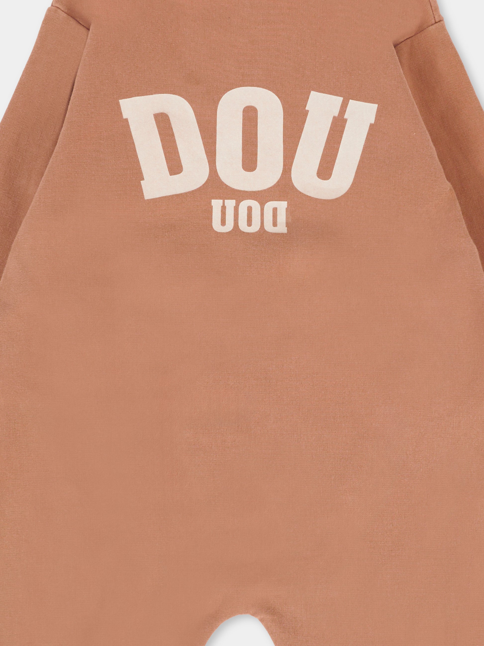 Tutina beige per neonata con logo,Douuod Kids,2RA500 Z0729 311