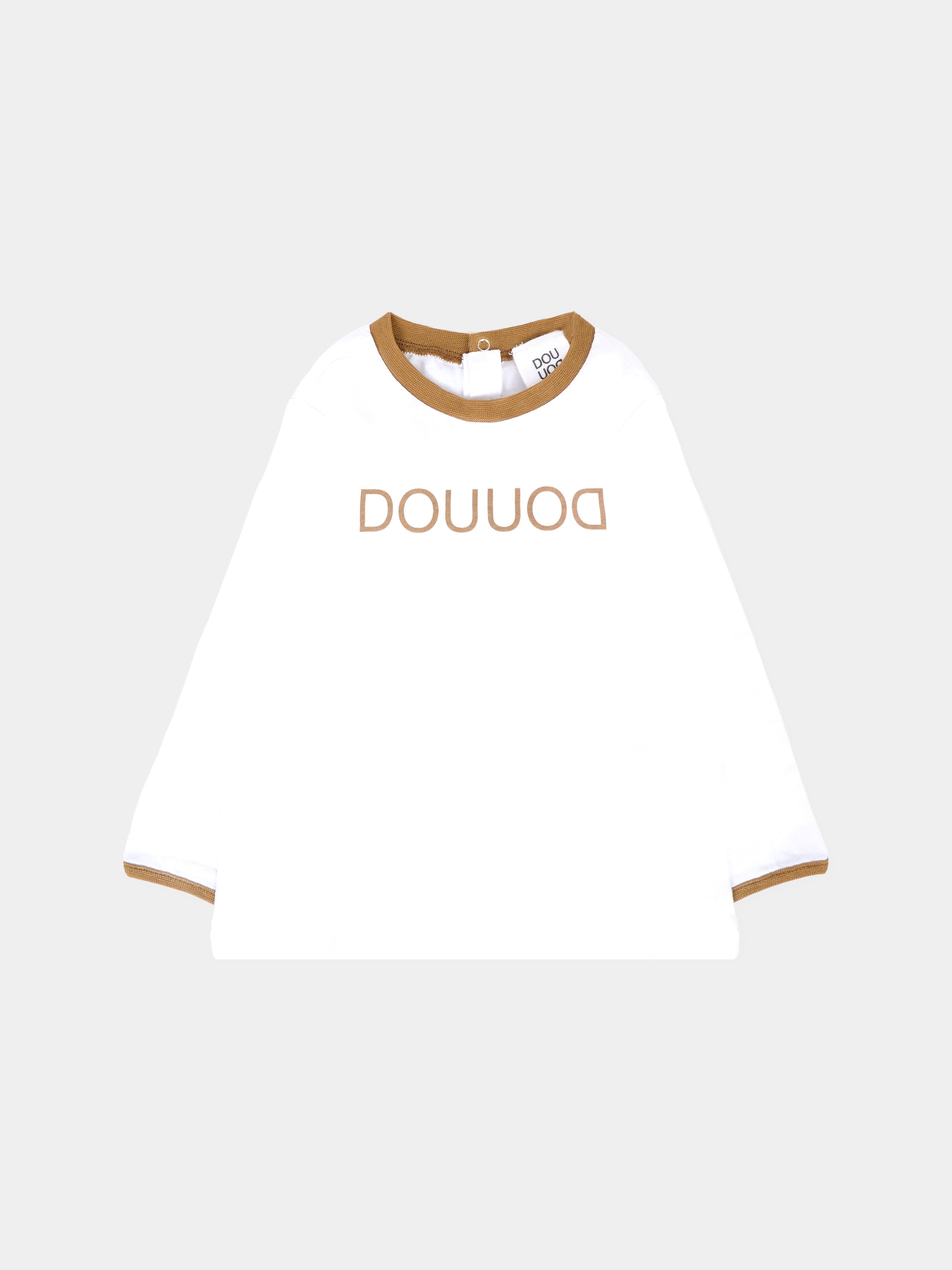 T-shirt bianca per neonata con logo,Douuod Kids,DT8500 Z0761 100BG