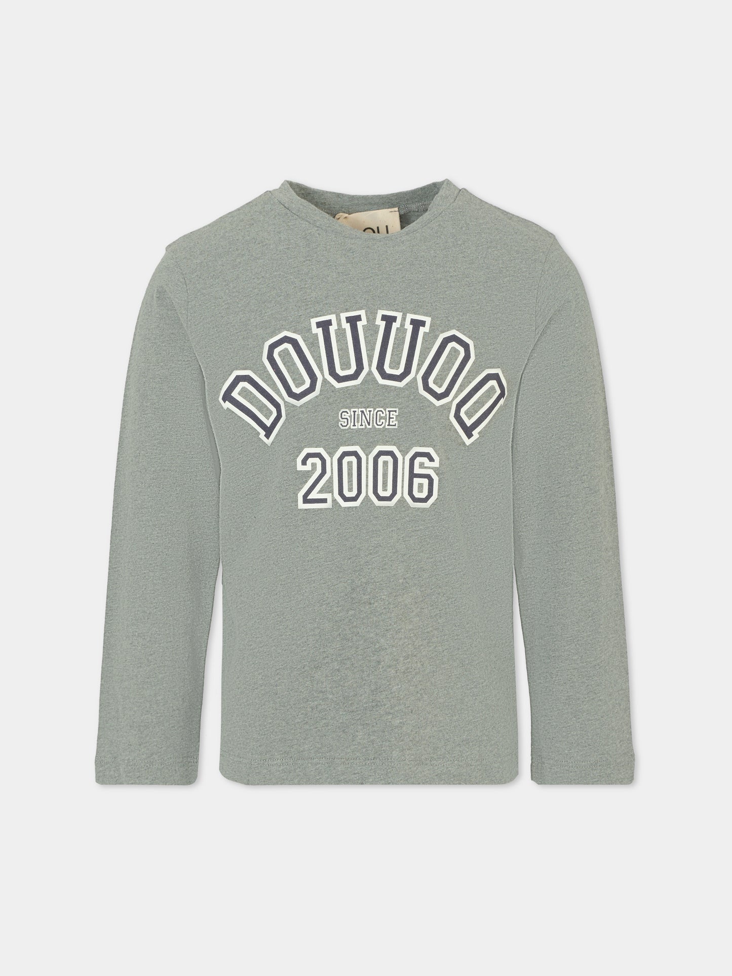 T-shirt grigia per bambina con logo e numeri,Douuod Kids,DT8P20 Z0762 809