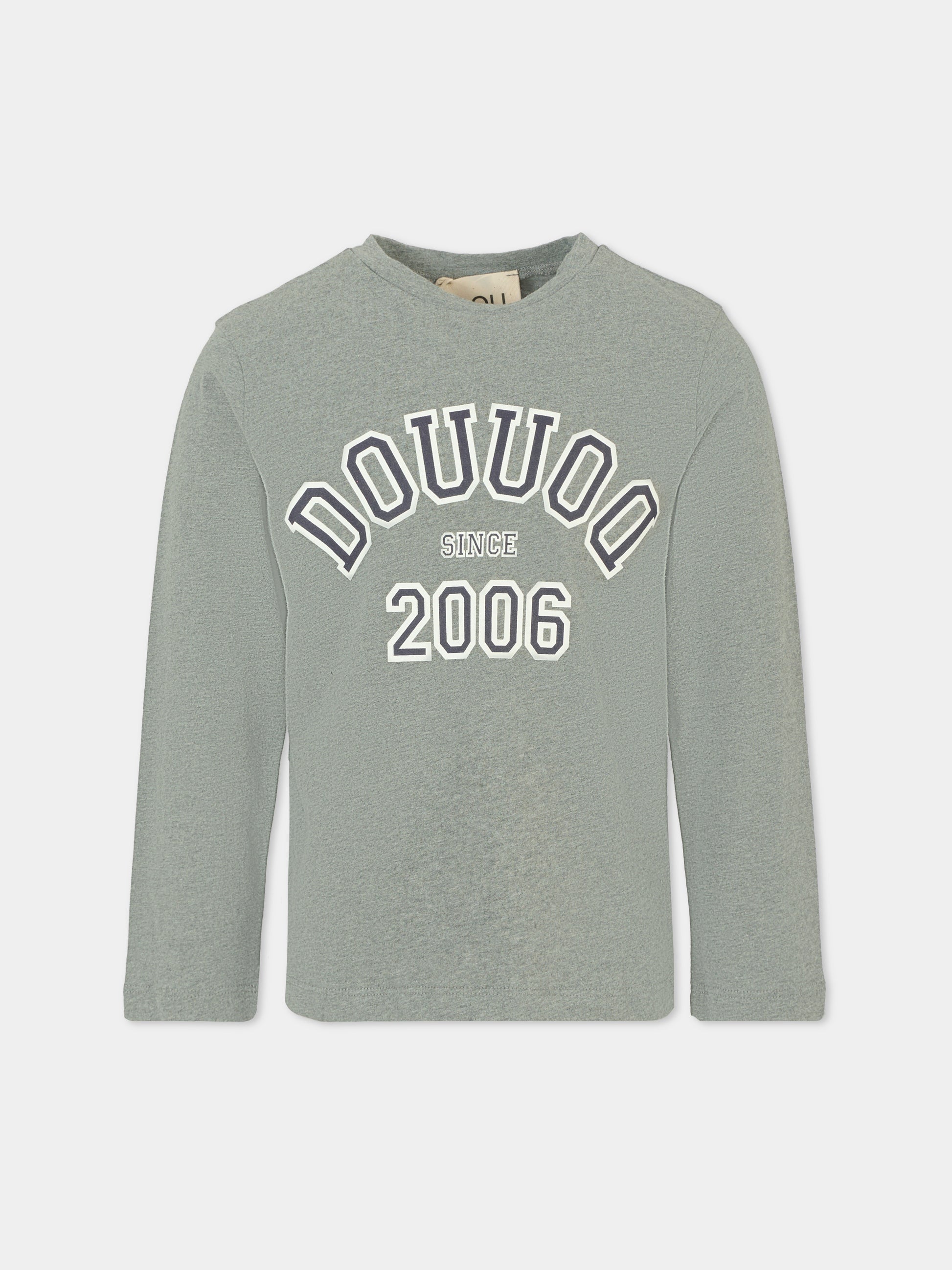 T-shirt grigia per bambina con logo e numeri,Douuod Kids,DT8P20 Z0762 809