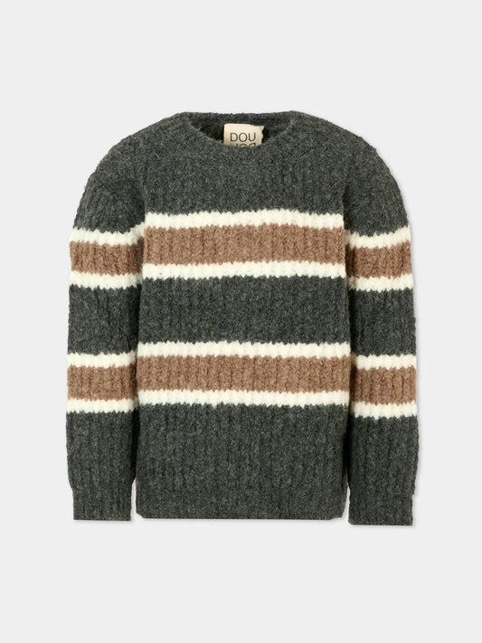 Maglione grigio per bambina,Douuod Kids,DT9P30 W0137 808BG