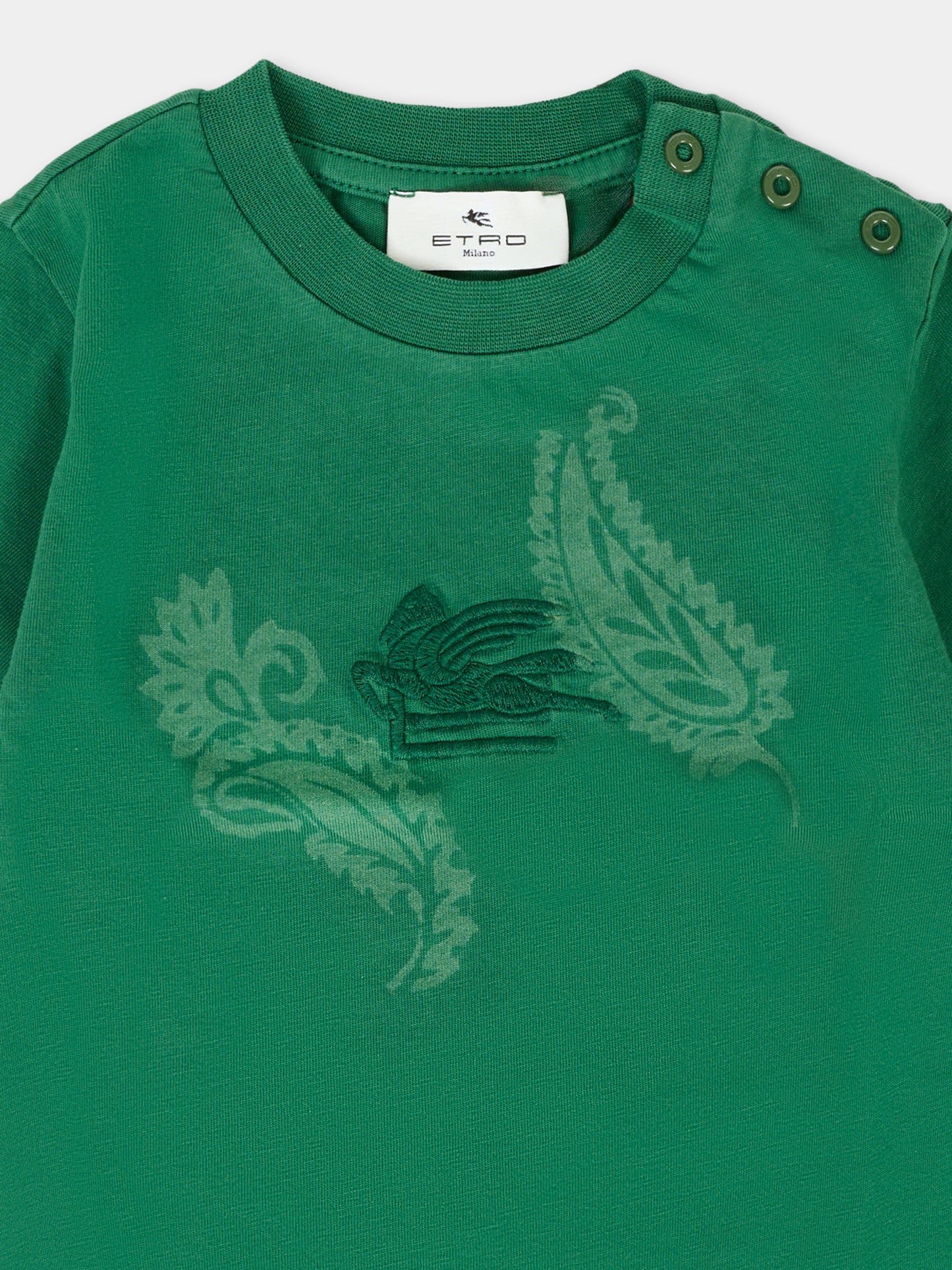 T-shirt verde per neonati con Pegaso,Etro,GV8541 Z2377 700