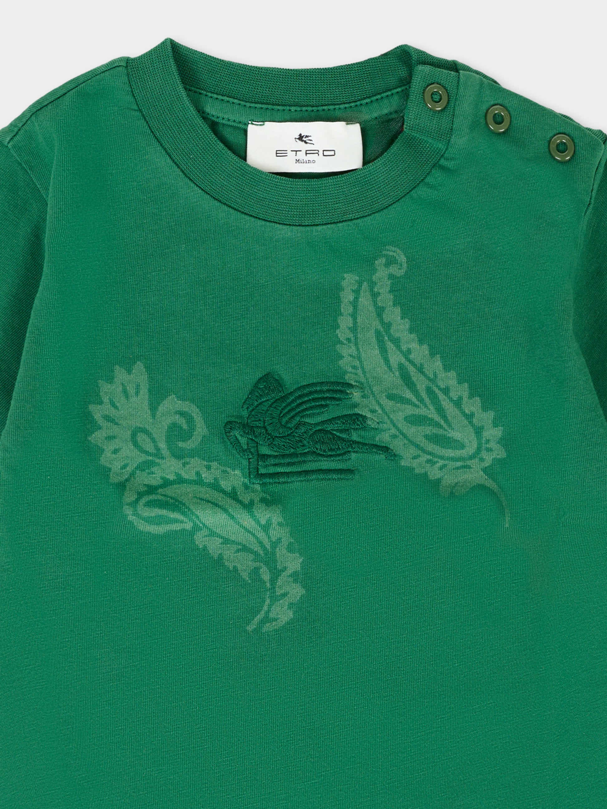 T-shirt verde per neonati con Pegaso,Etro,GV8541 Z2377 700