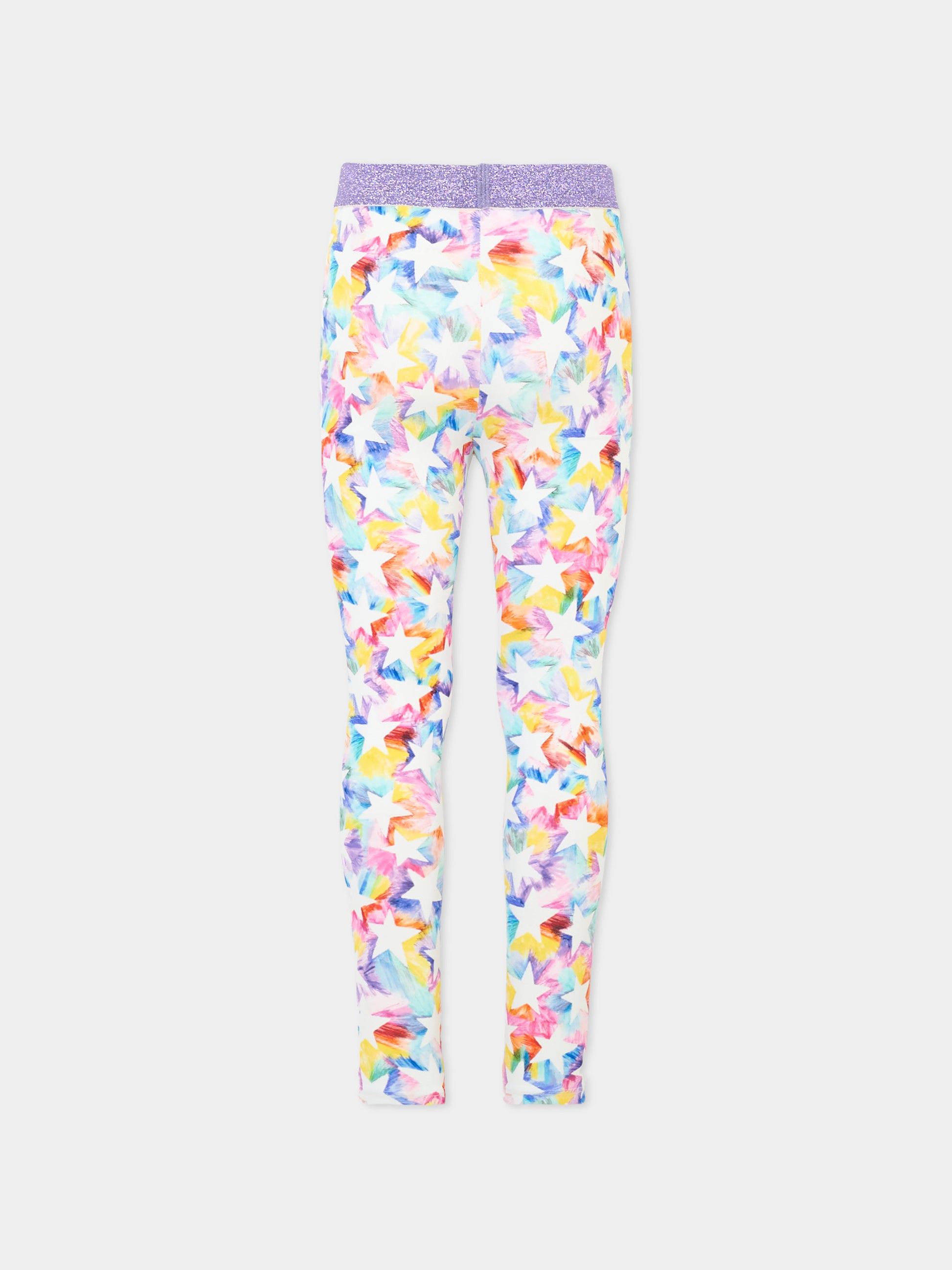 Leggings multicolor per bambina con stelle all over,Stella Mccartney Kids,TT6B80 Z1318 999MC