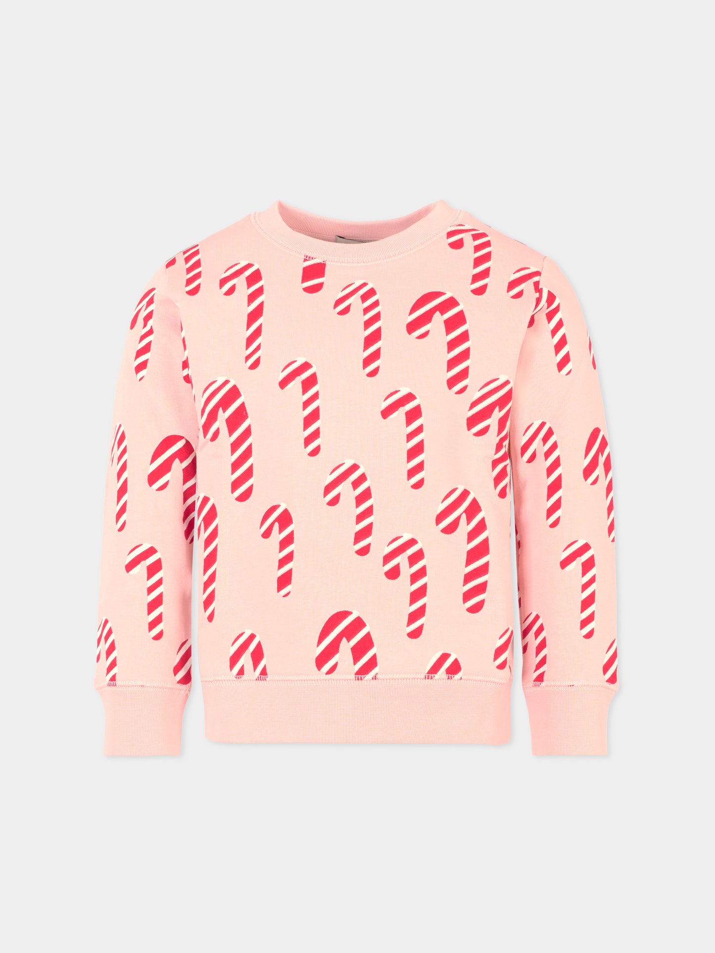 Felpa rosa per bambina con bastoncini di zucchero,Stella Mccartney Kids,TT4D80 Z1351 505MC