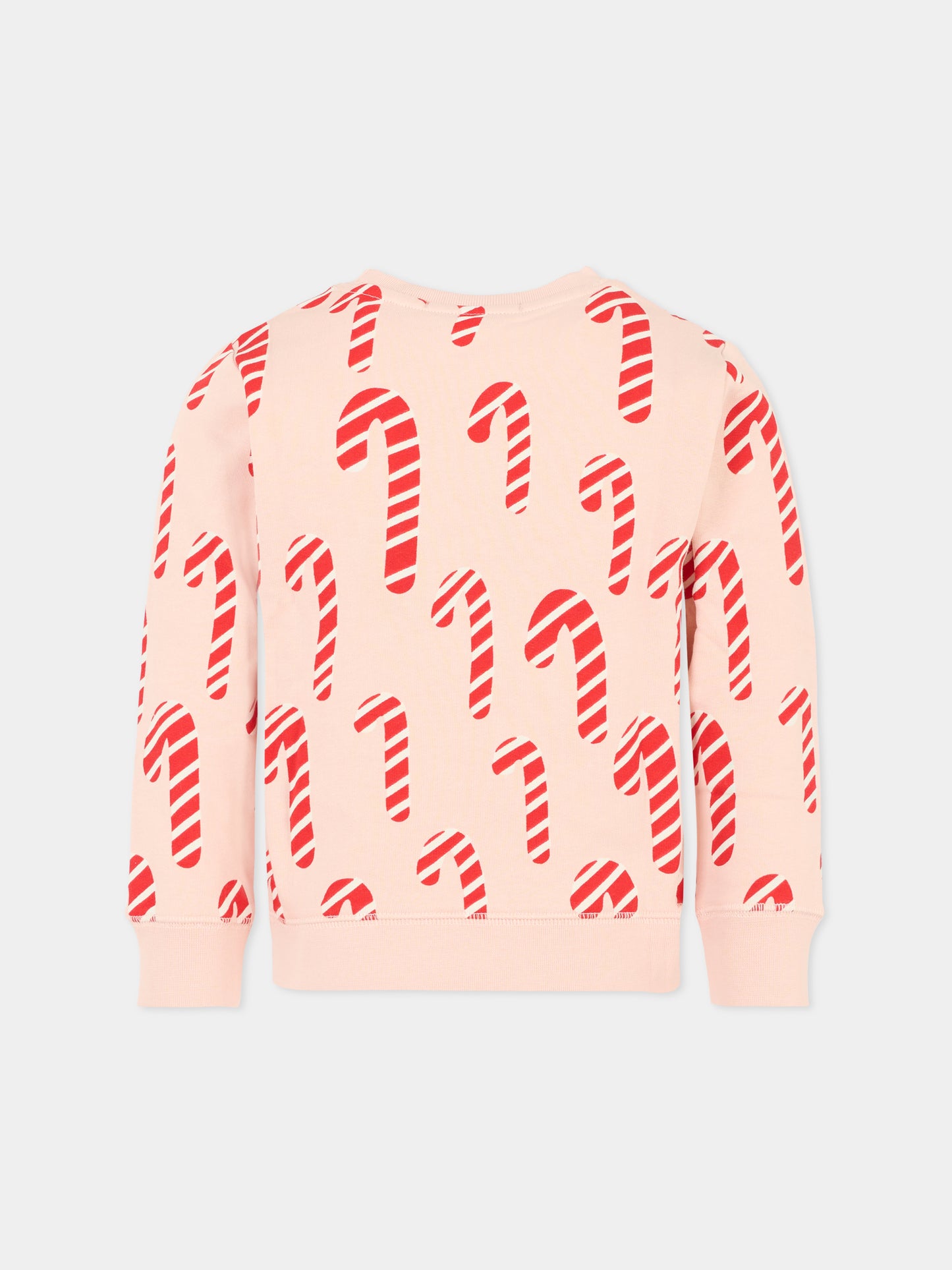 Felpa rosa per bambina con bastoncini di zucchero,Stella Mccartney Kids,TT4D80 Z1351 505MC