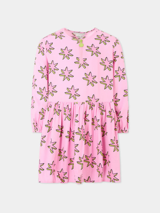 Vestito rosa per bambina con stelle,Stella Mccartney Kids,TV1C00 Z2083 50GMC