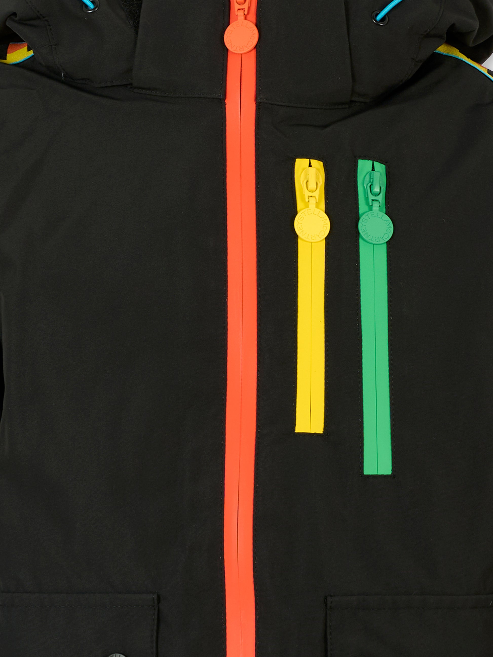 Giubbotto da neve nero per bambini con logo,Stella Mccartney Kids,TV2R20 Z0432 930