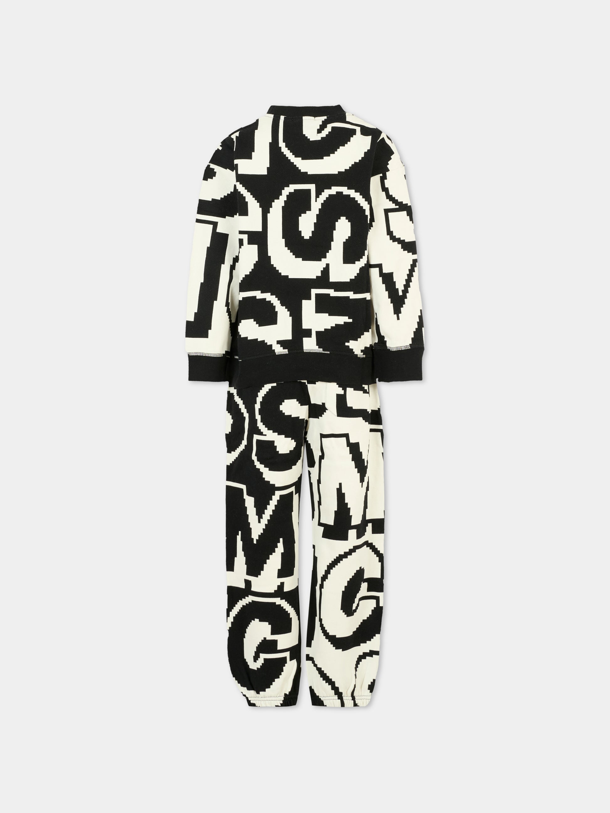 Completo nero per bambino con logo bianco,Stella Mccartney Kids,TV3Q00 Z2153 930MC