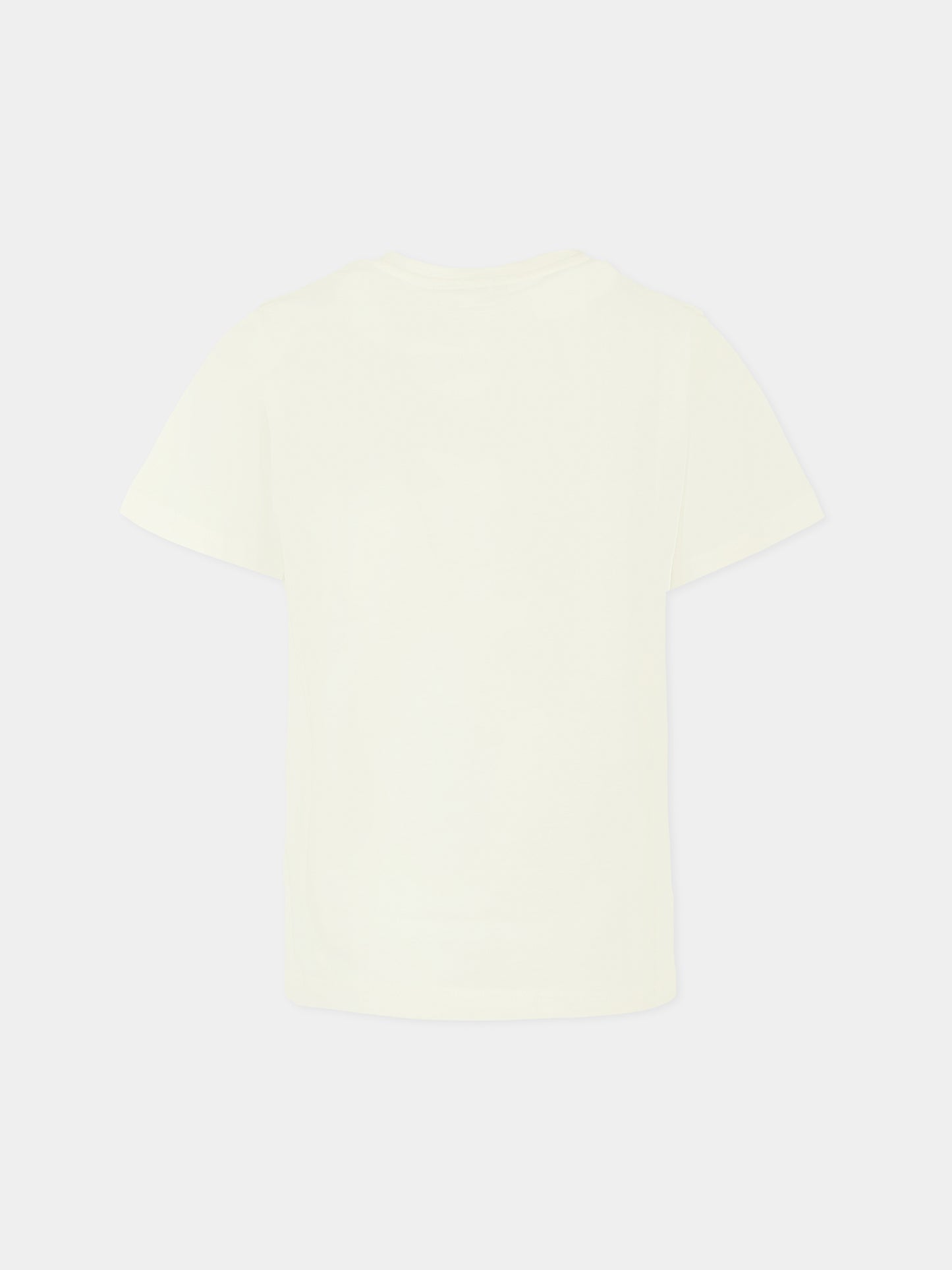 T-shirt bianca per bambino con sole e logo,Stella Mccartney Kids,TV8S91 Z0434 101