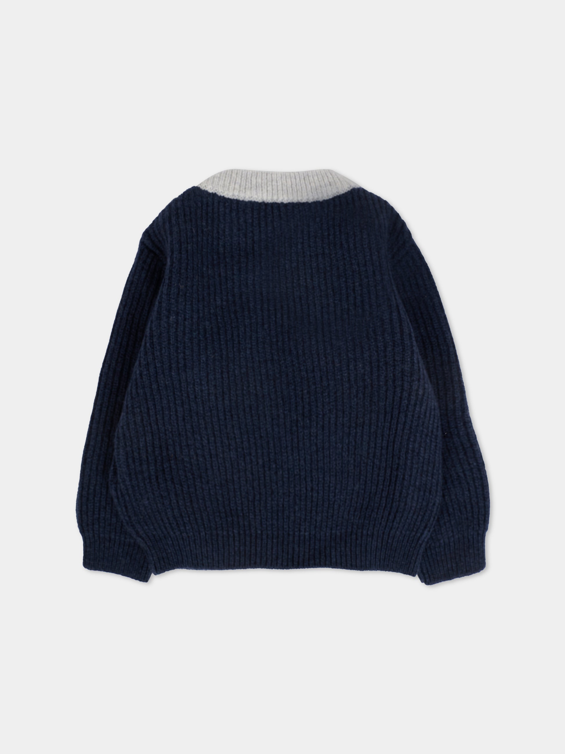 Maglione blu per neonato con logo,Fay Kids,FT9510 W0023 635