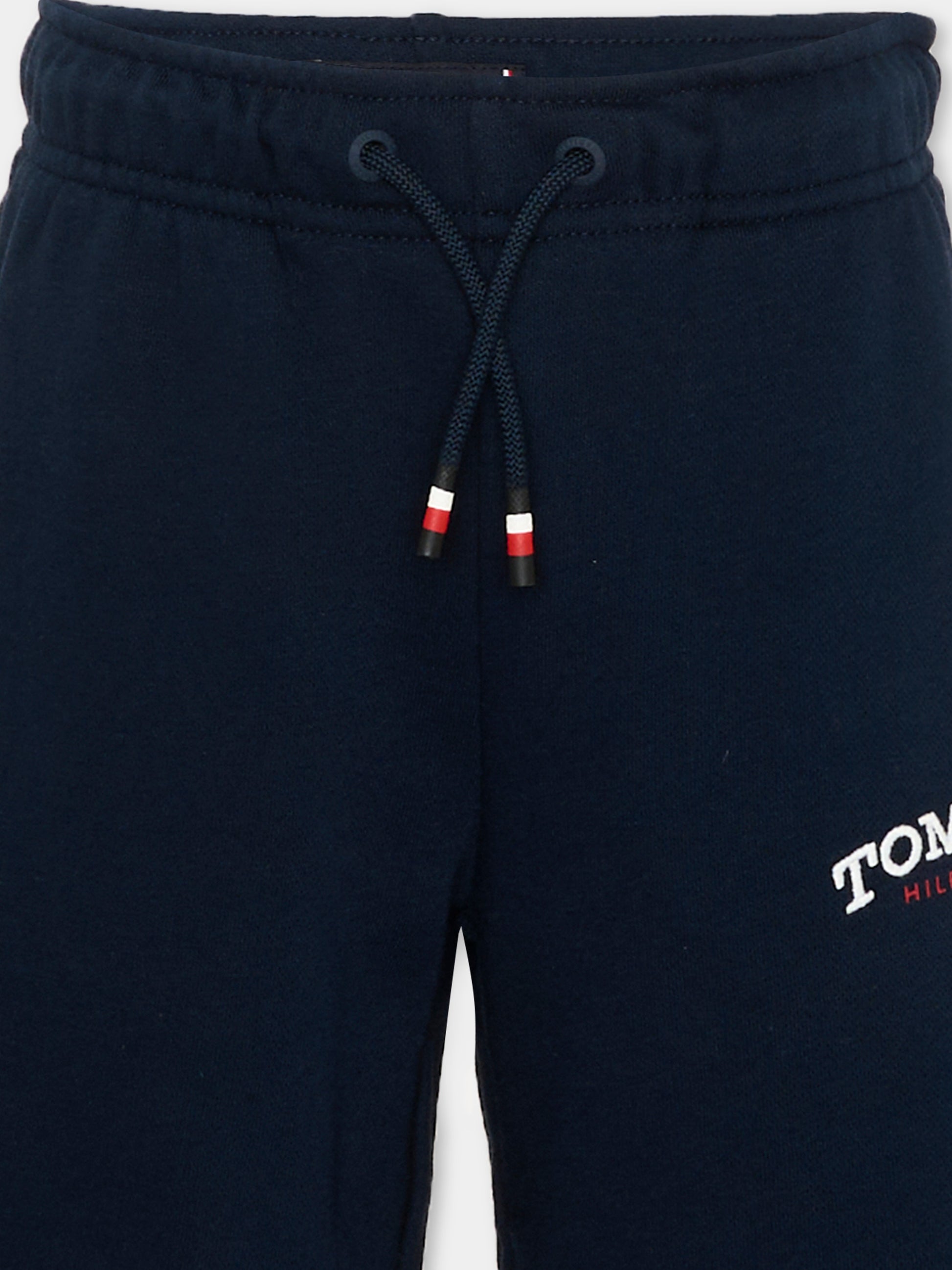 Shorts sportivi blu per bambino con logo,Tommy Hilfiger Junior,KB0KB10242 C1G