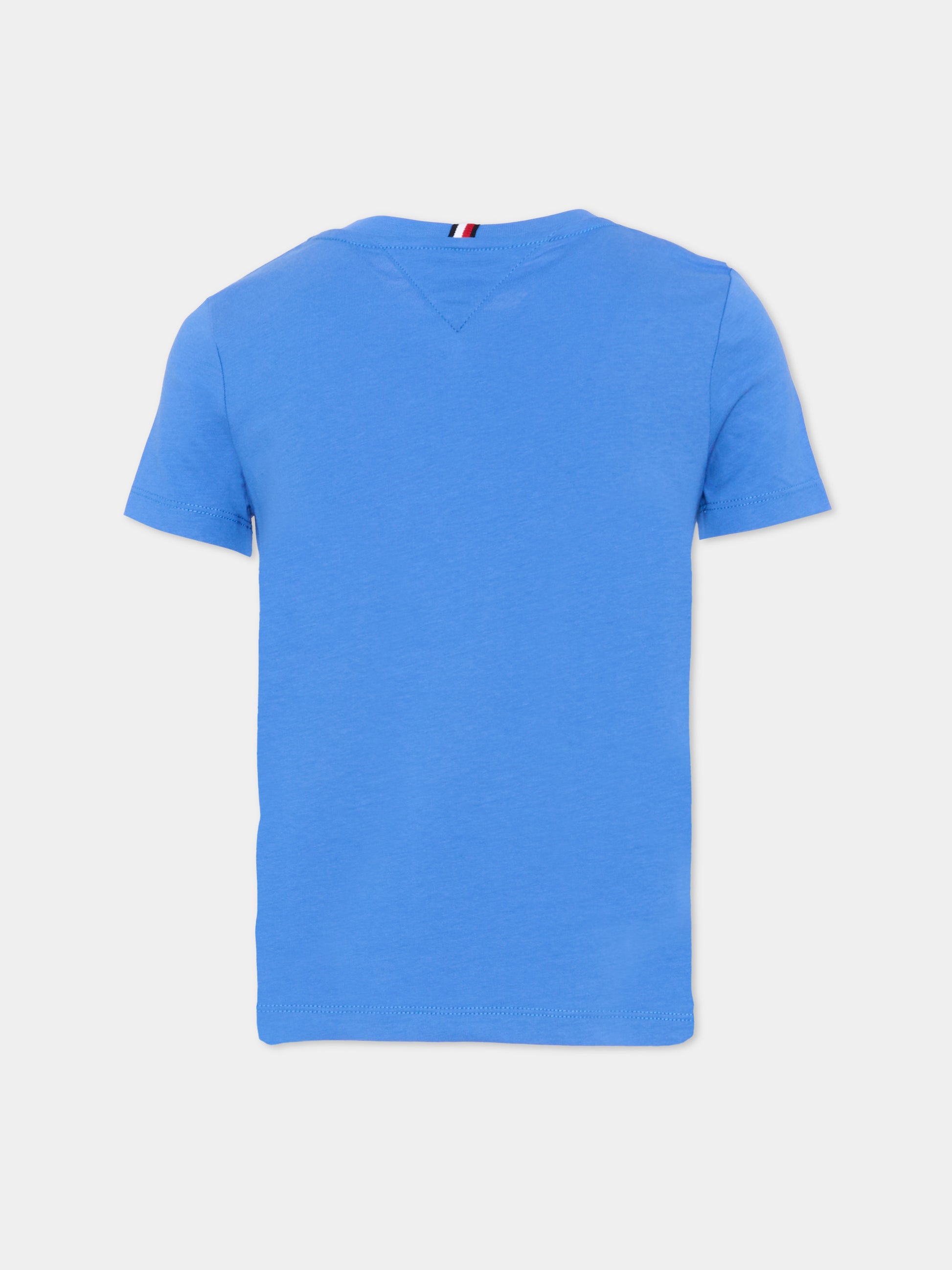 T-shirt blu per bambino con logo,Tommy Hilfiger Junior,KB0KB10275 C6H
