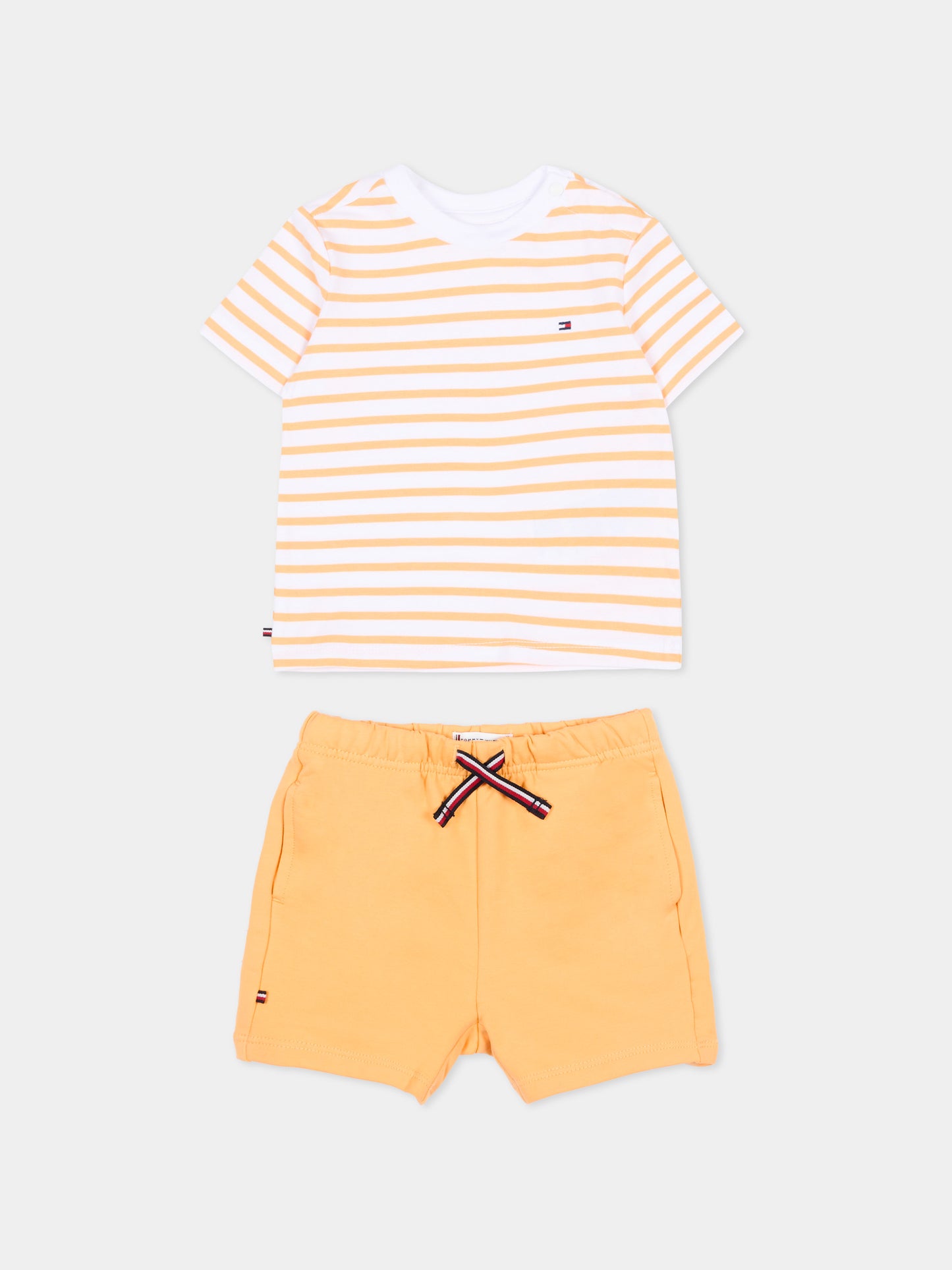 Completo sportivo arancione per neonato a righe,Tommy Hilfiger Junior,KN0KN02379 SEV