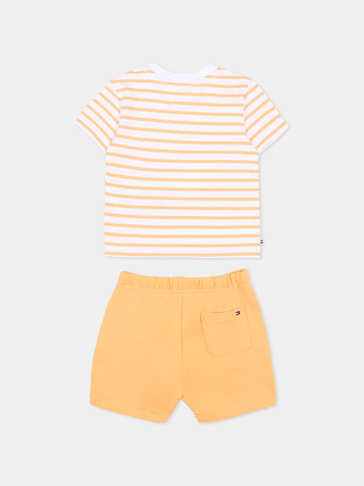 Completo sportivo arancione per neonato a righe,Tommy Hilfiger Junior,KN0KN02379 SEV