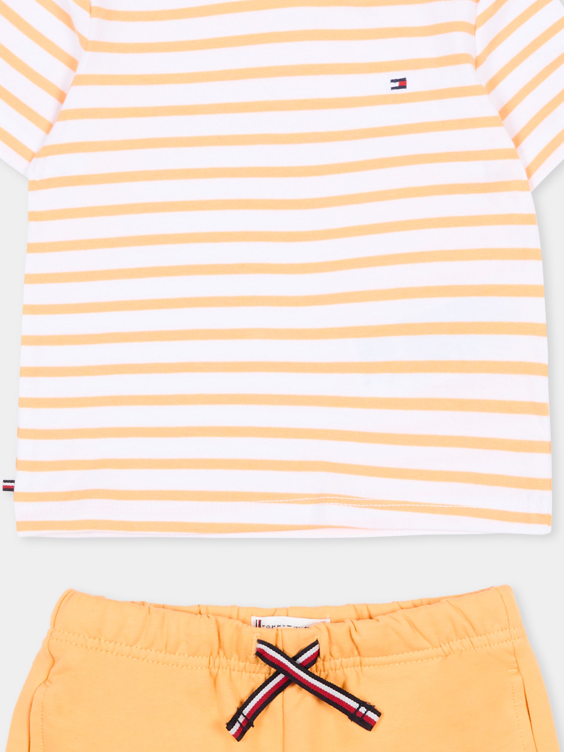 Completo sportivo arancione per neonato a righe,Tommy Hilfiger Junior,KN0KN02379 SEV