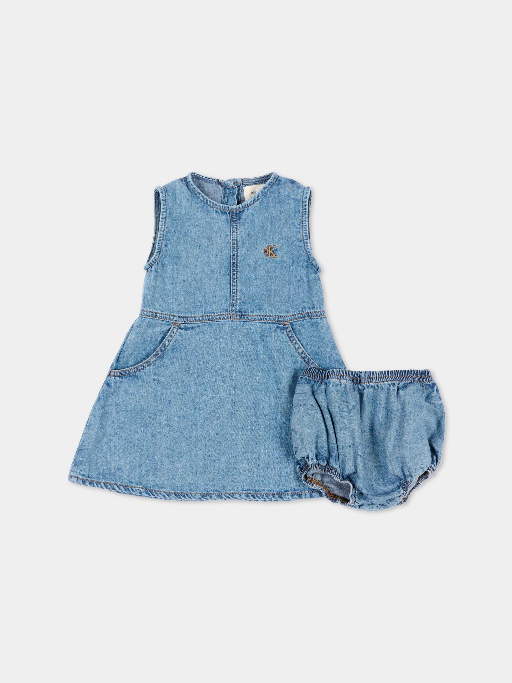 Vestito denim per neonata,Calvin Klein Kids,LVCKSJH14G 1A4