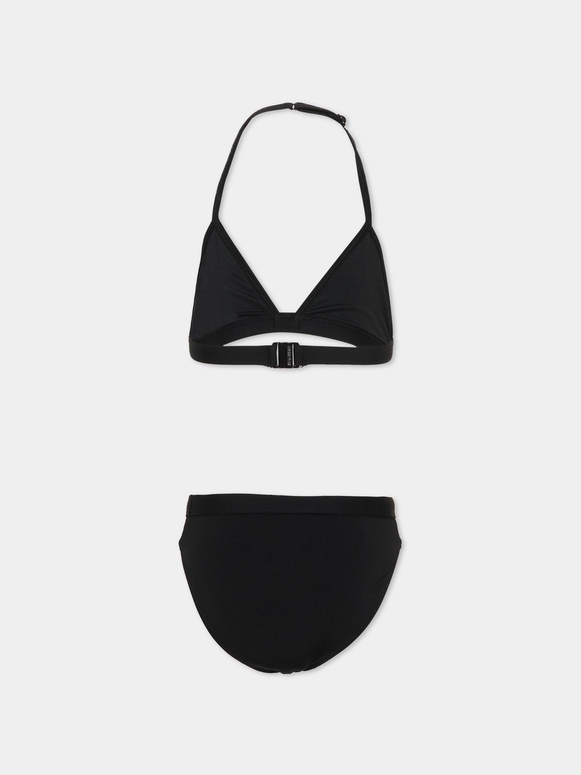 Slip e bikini nero per bambina con logo,Calvin Klein Kids,KY0KY00092 BEH