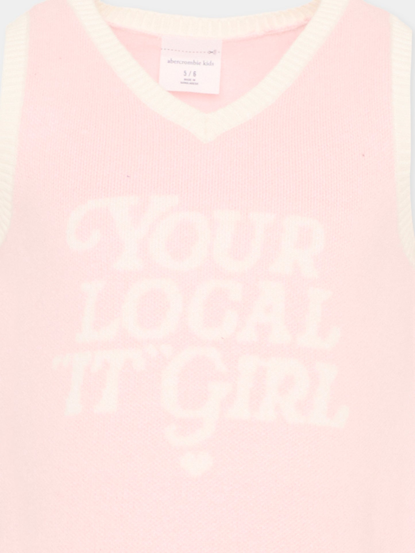 Gilet rosa per bambina con scritta,Abercrombie & Fitch,43AM35 AGX